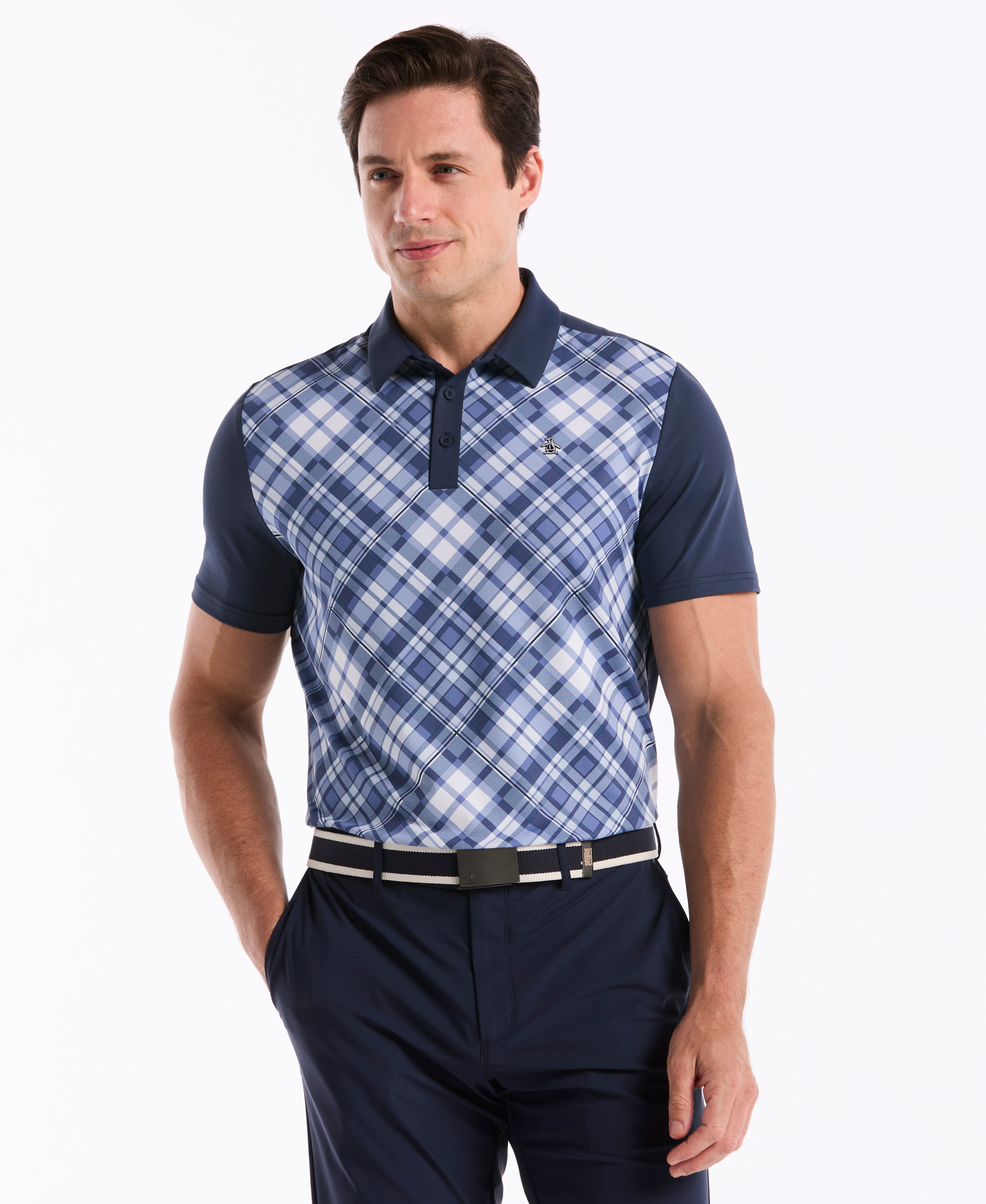 50's Block Madras Plaid Golf Polo