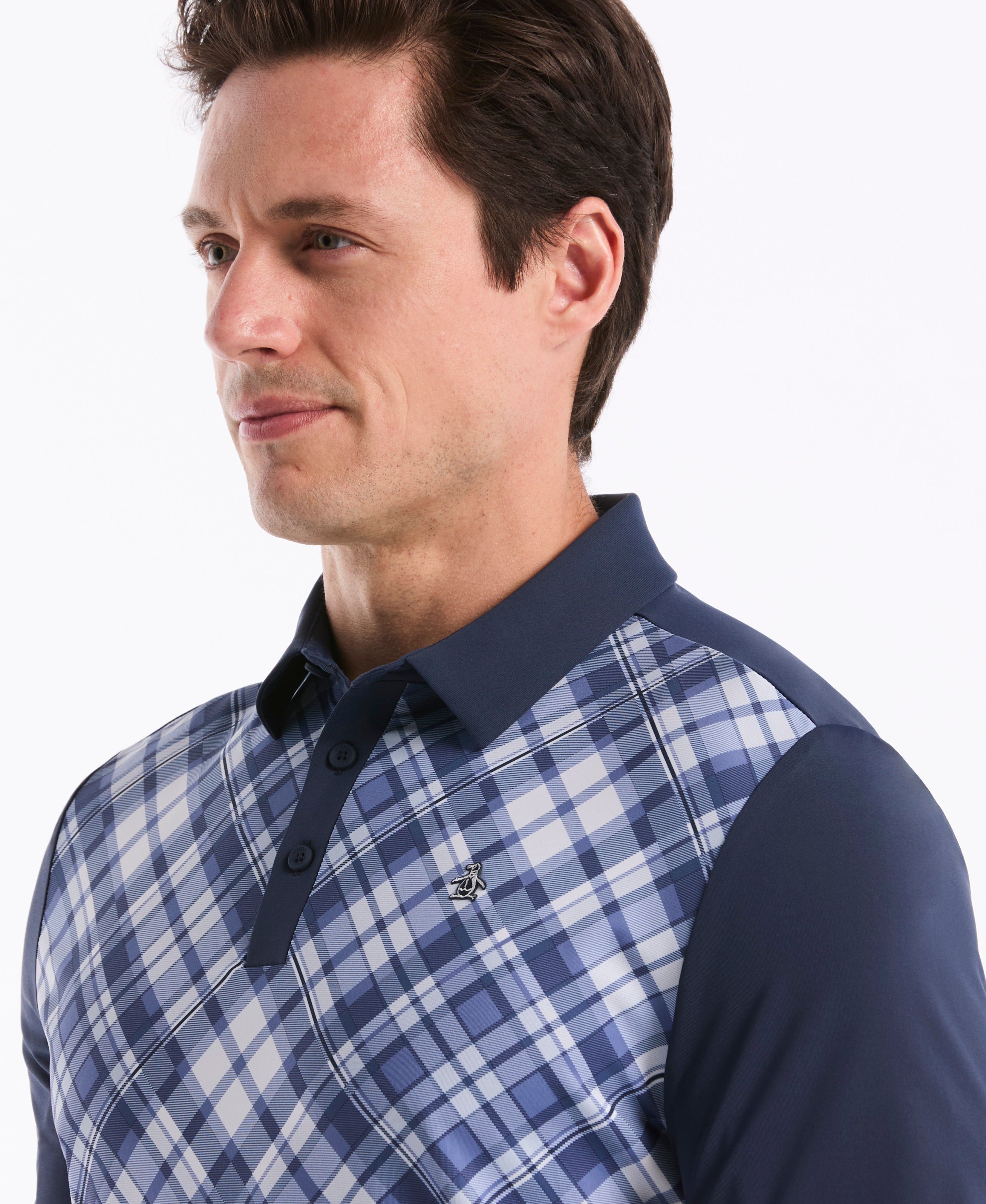 50's Block Madras Plaid Golf Polo