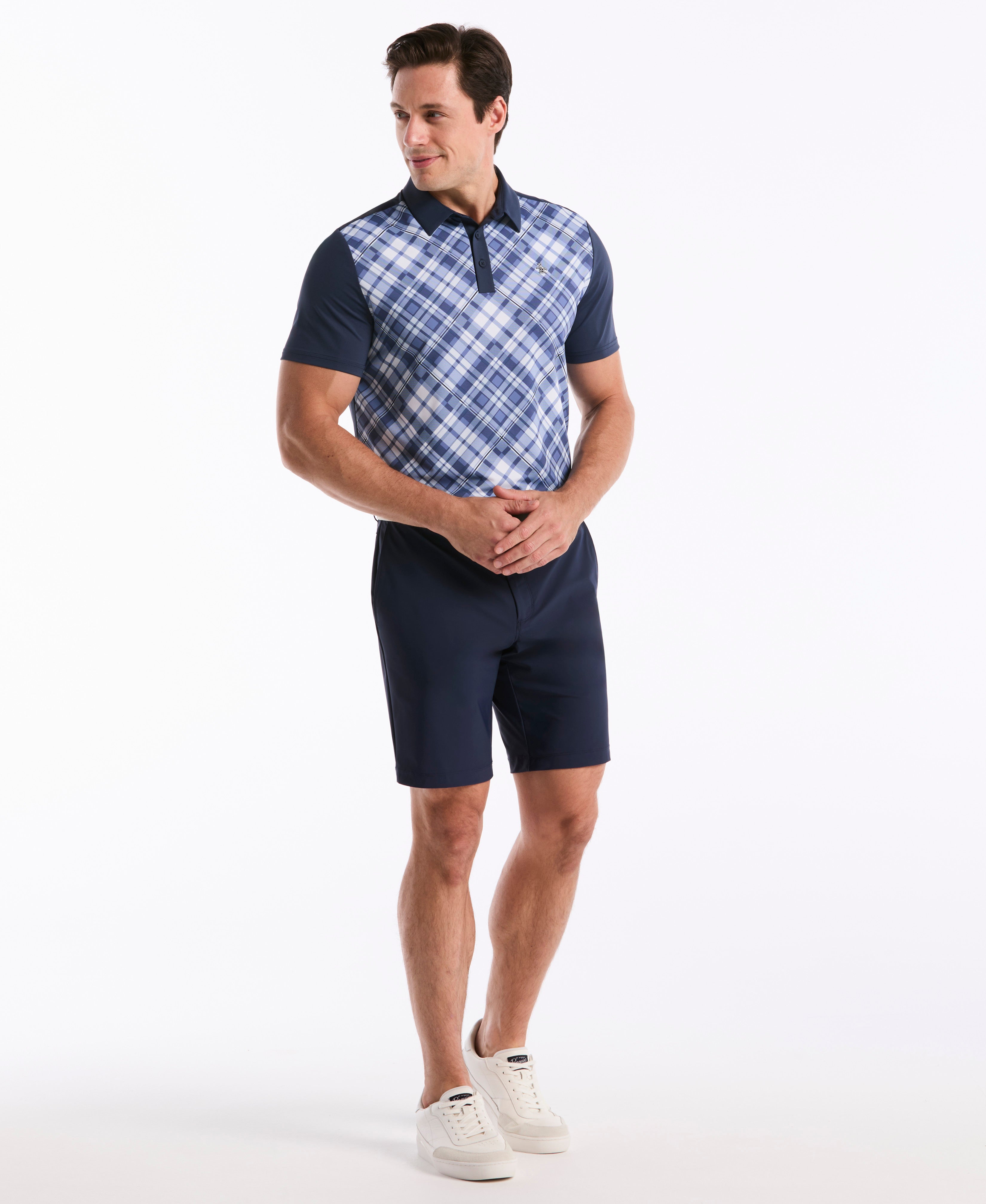 50's Block Madras Plaid Golf Polo