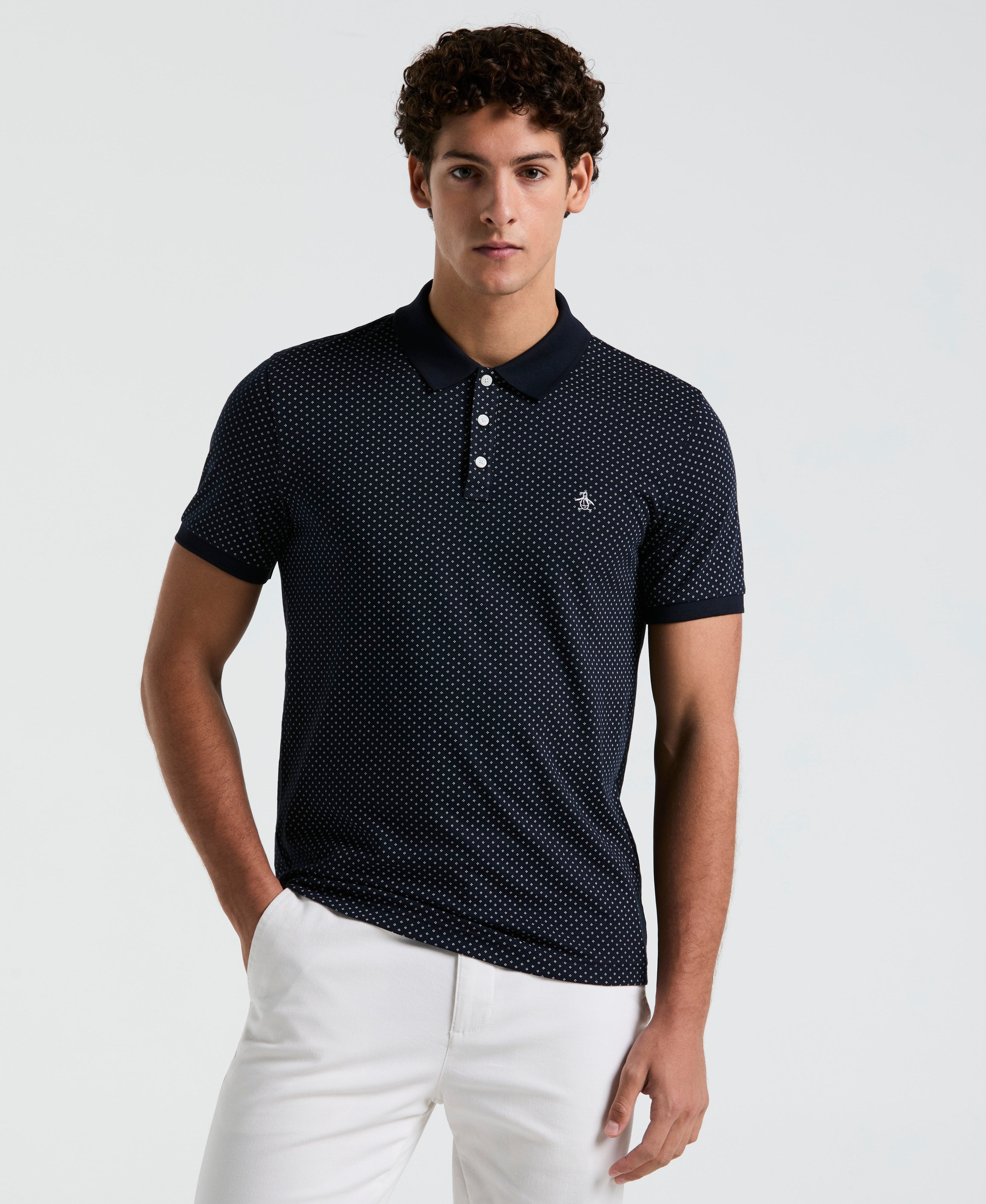 All-Over Diamond Ditsy Print Polo