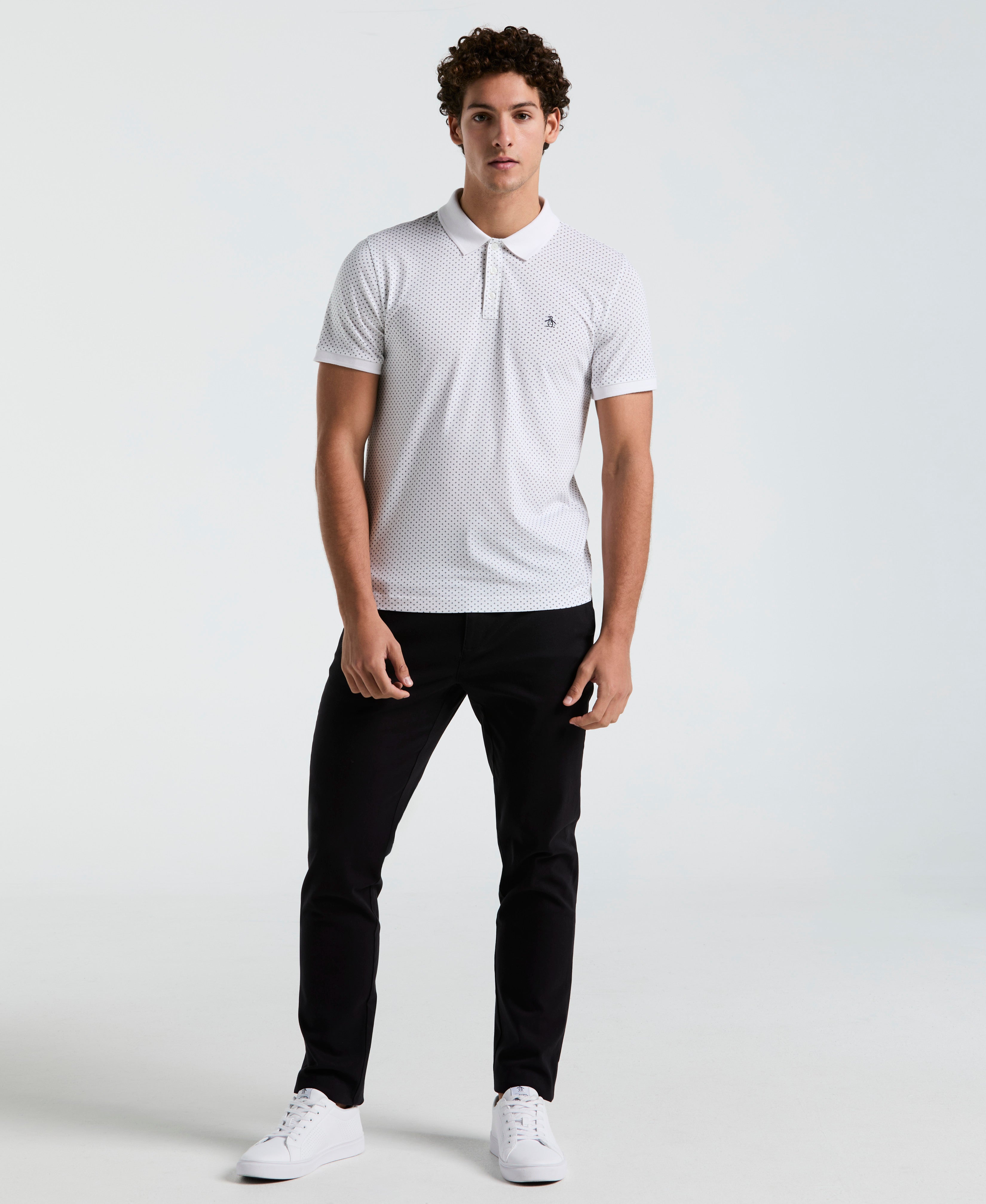 All-Over Diamond Ditsy Print Polo