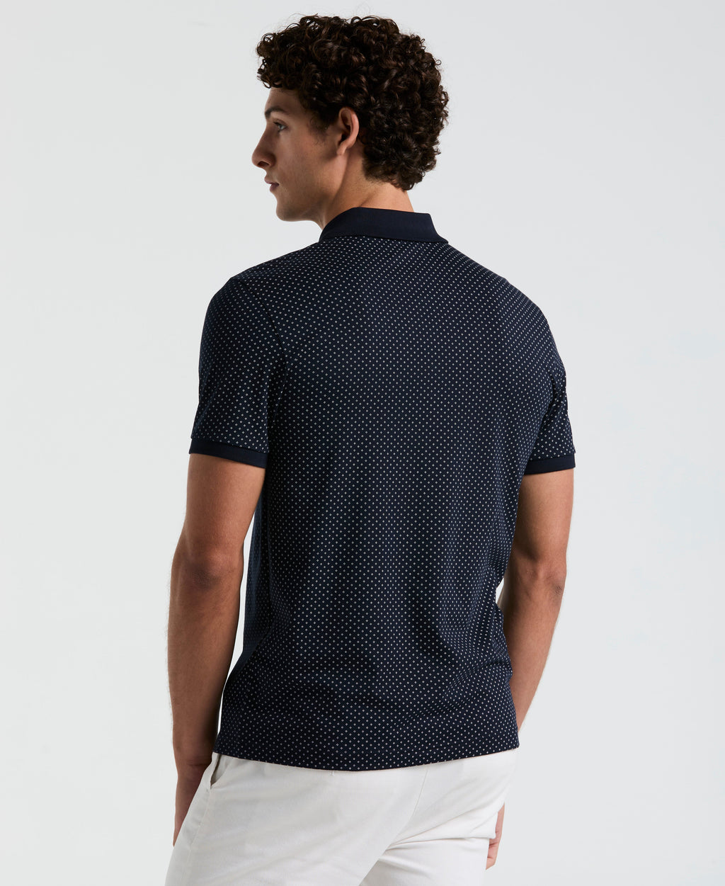 All-Over Diamond Ditsy Print Polo
