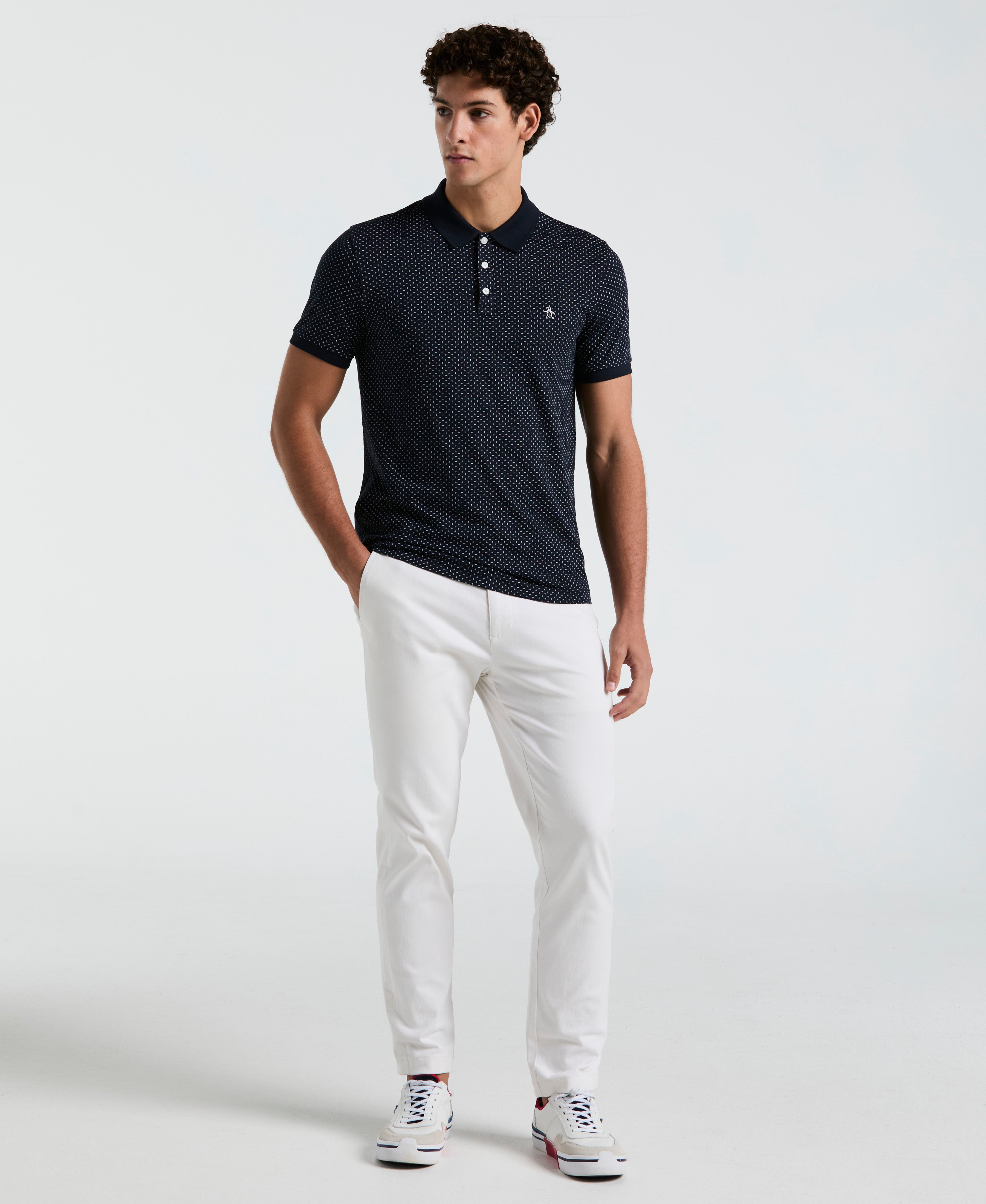 All-Over Diamond Ditsy Print Polo