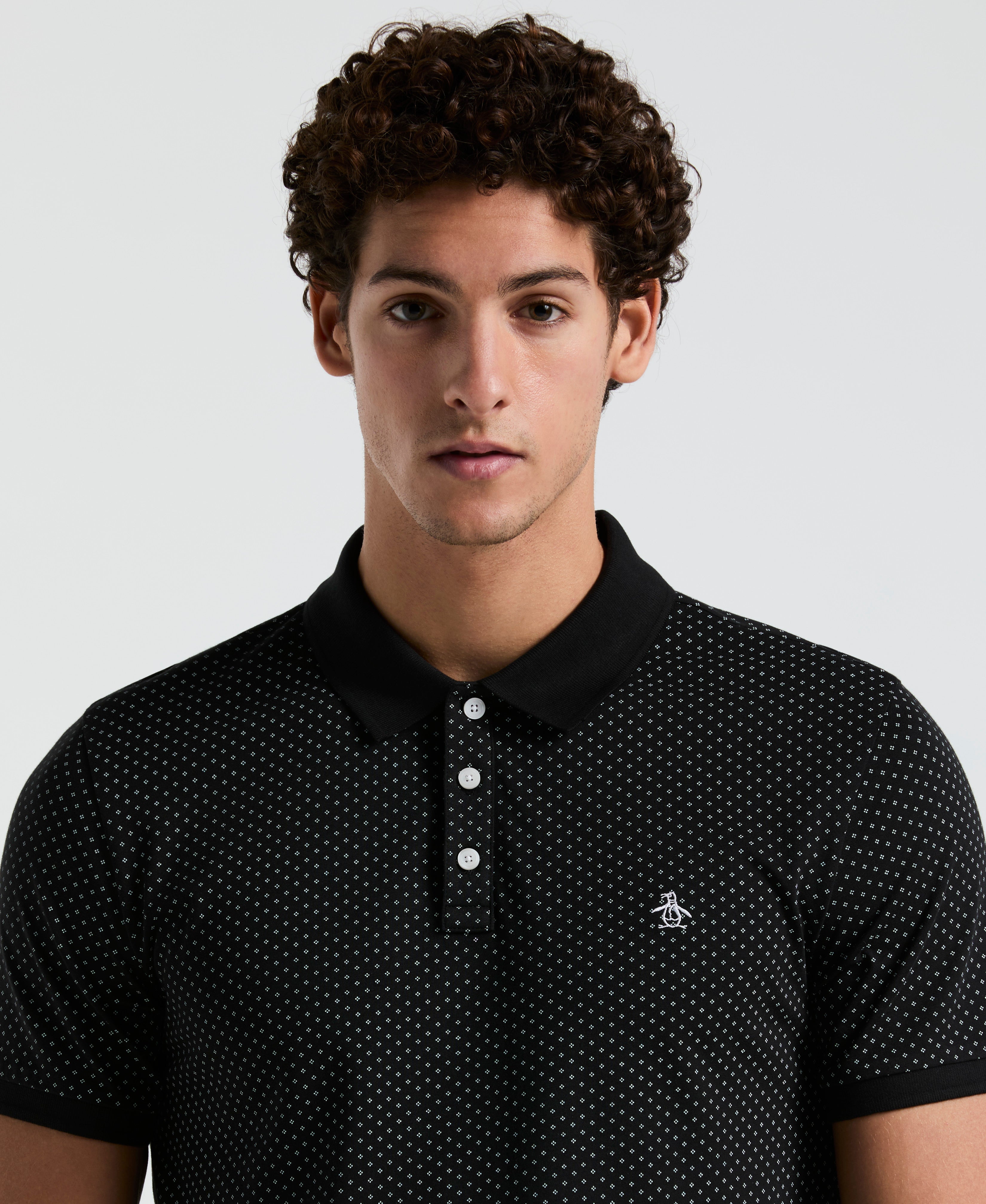 All-Over Diamond Ditsy Print Polo