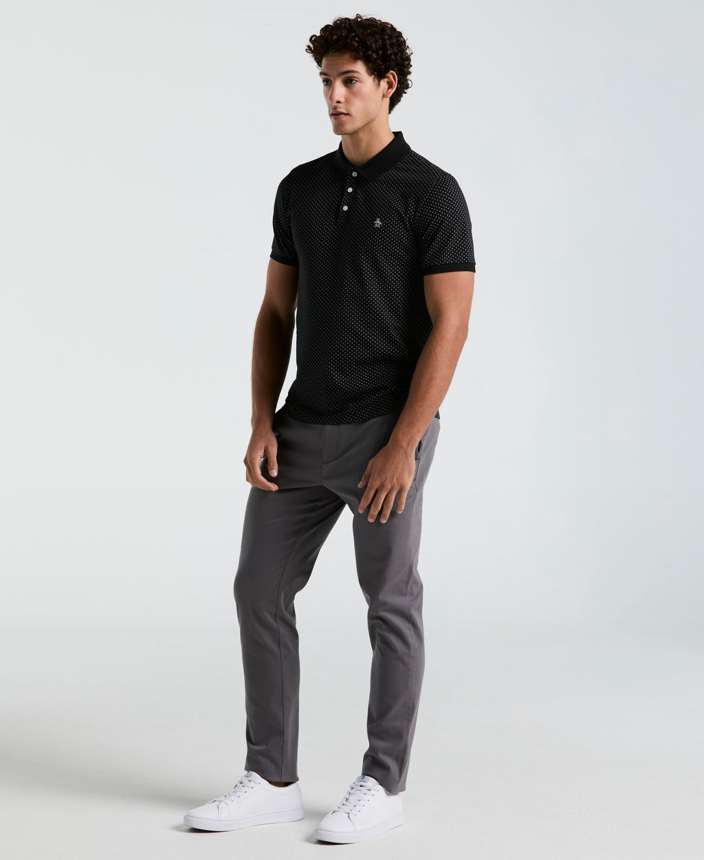 All-Over Diamond Ditsy Print Polo