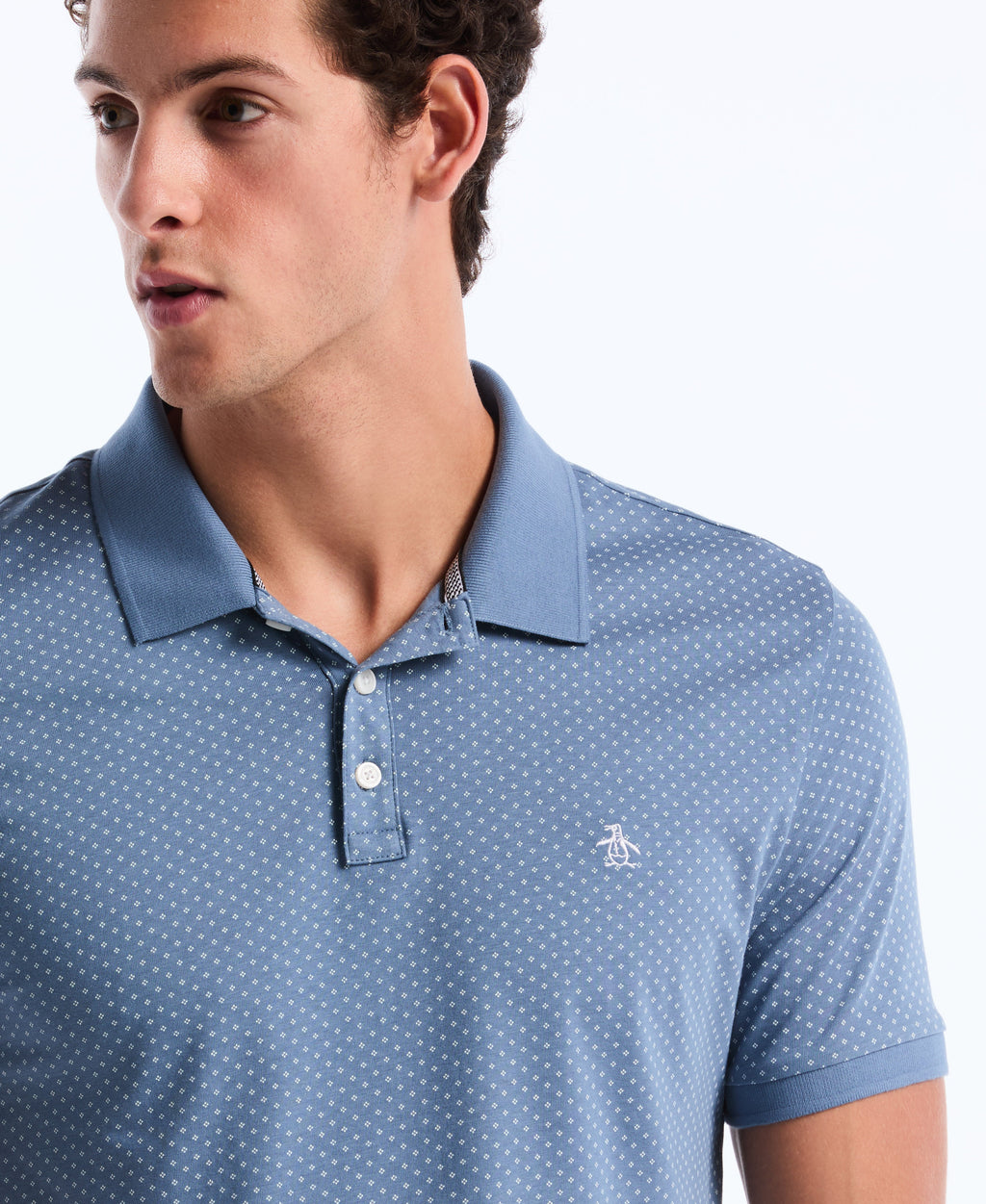 All-Over Diamond Ditsy Print Polo