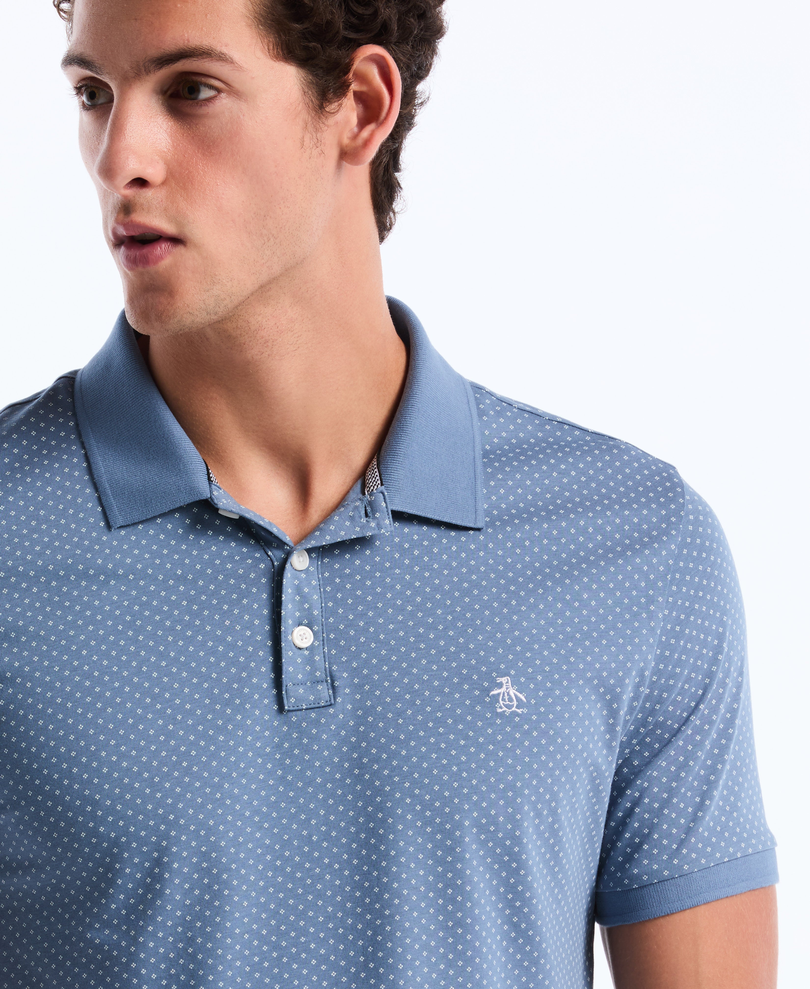 All-Over Diamond Ditsy Print Polo