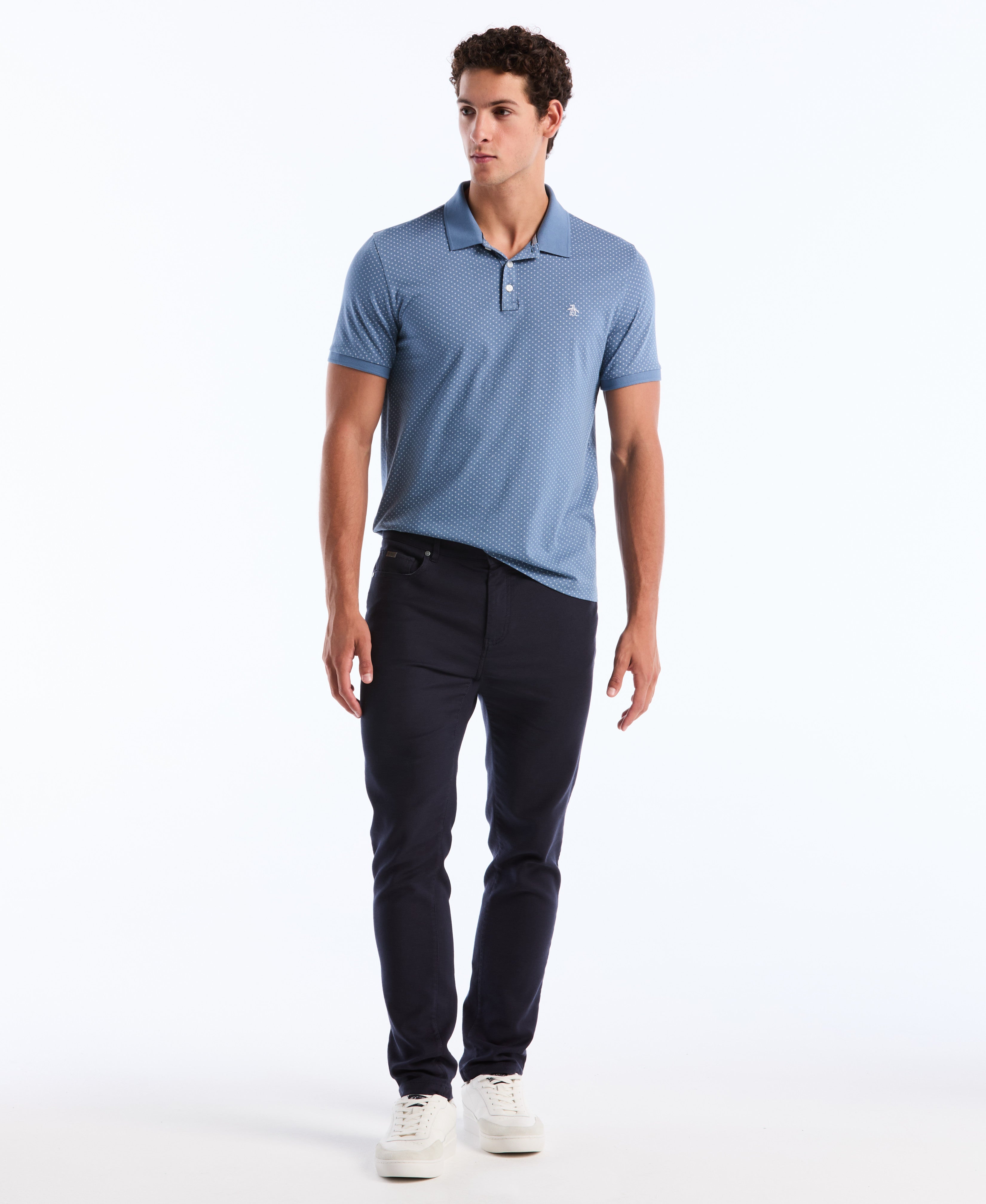 All-Over Diamond Ditsy Print Polo