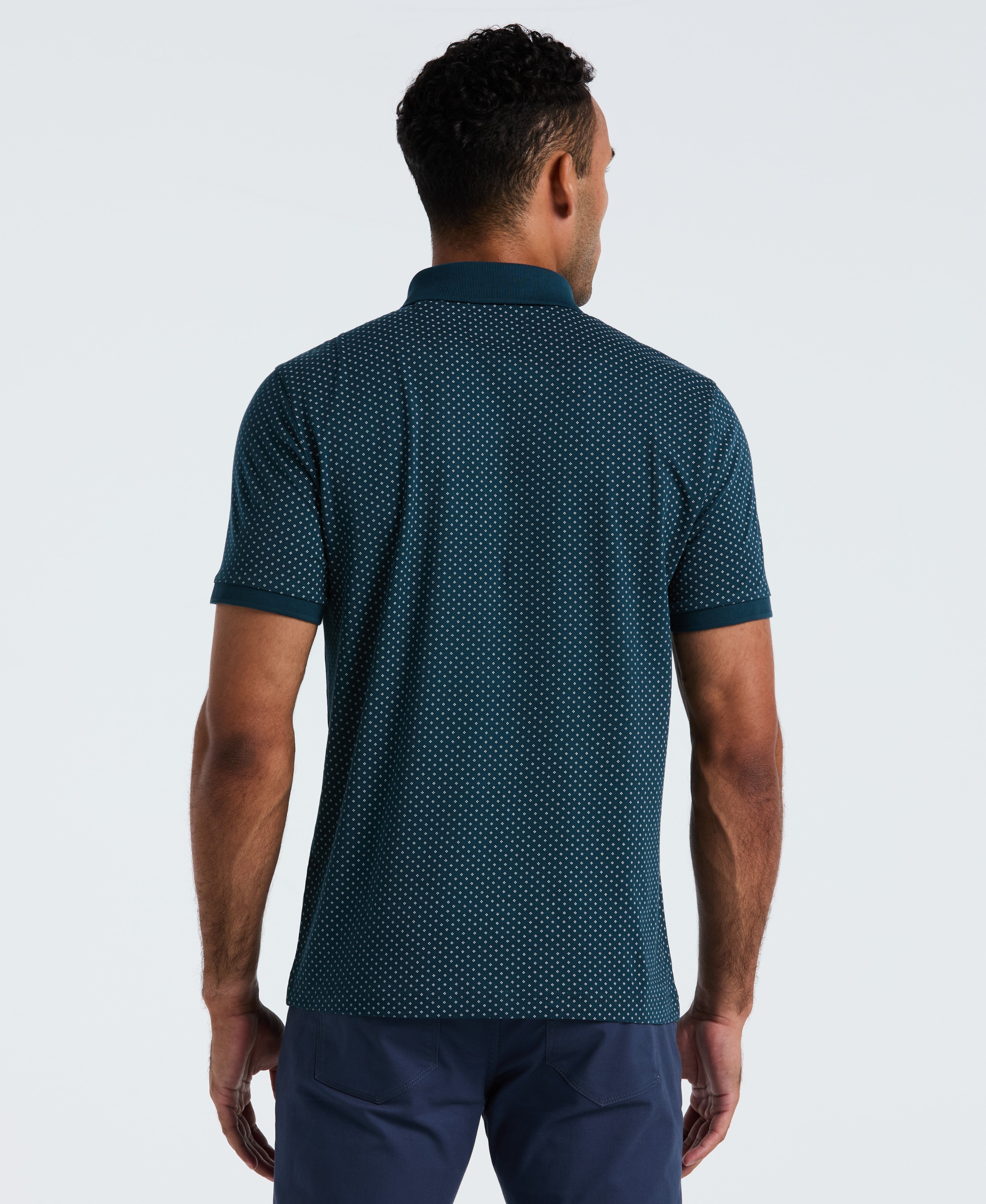 All-Over Diamond Ditsy Print Polo