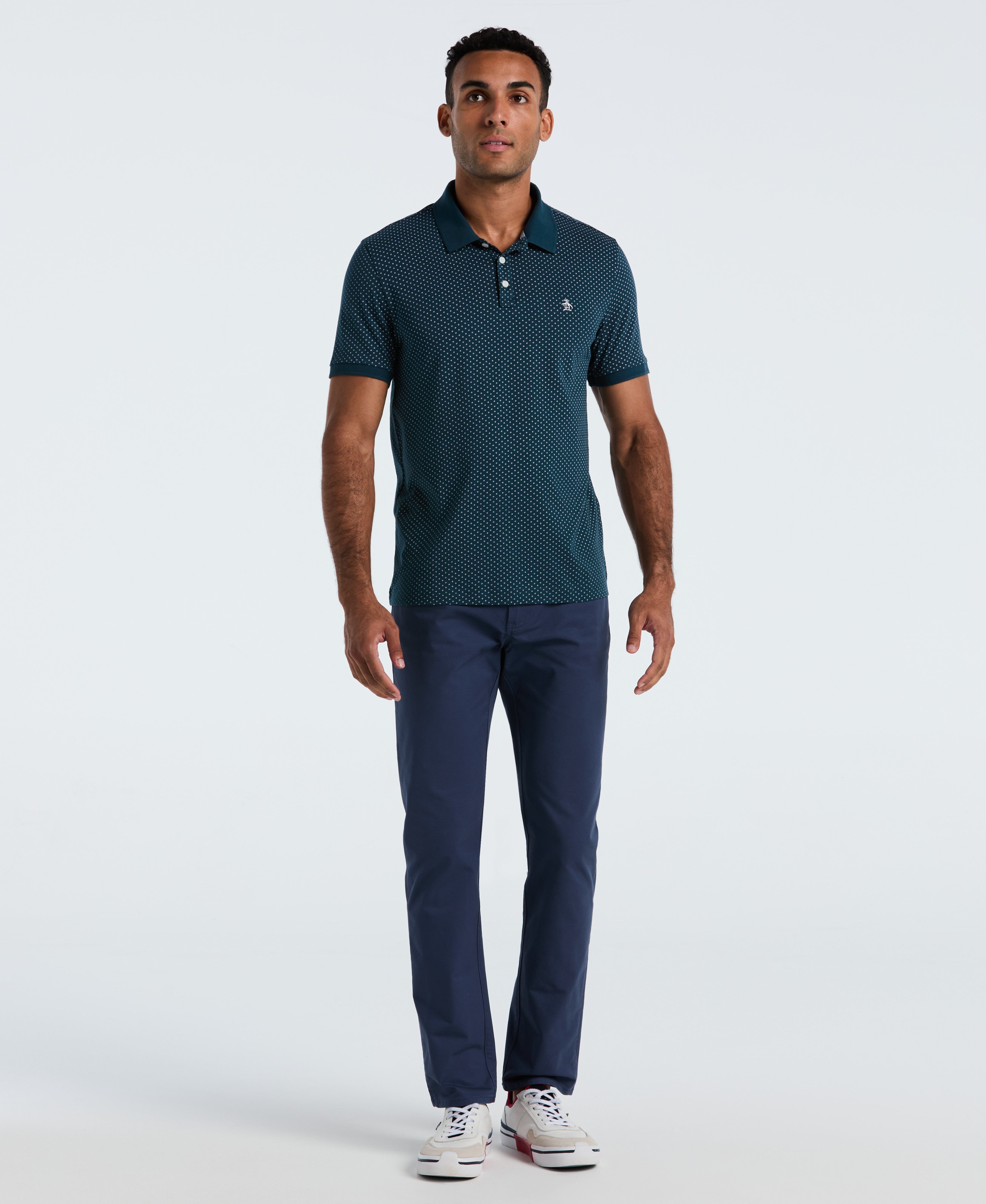 All-Over Diamond Ditsy Print Polo