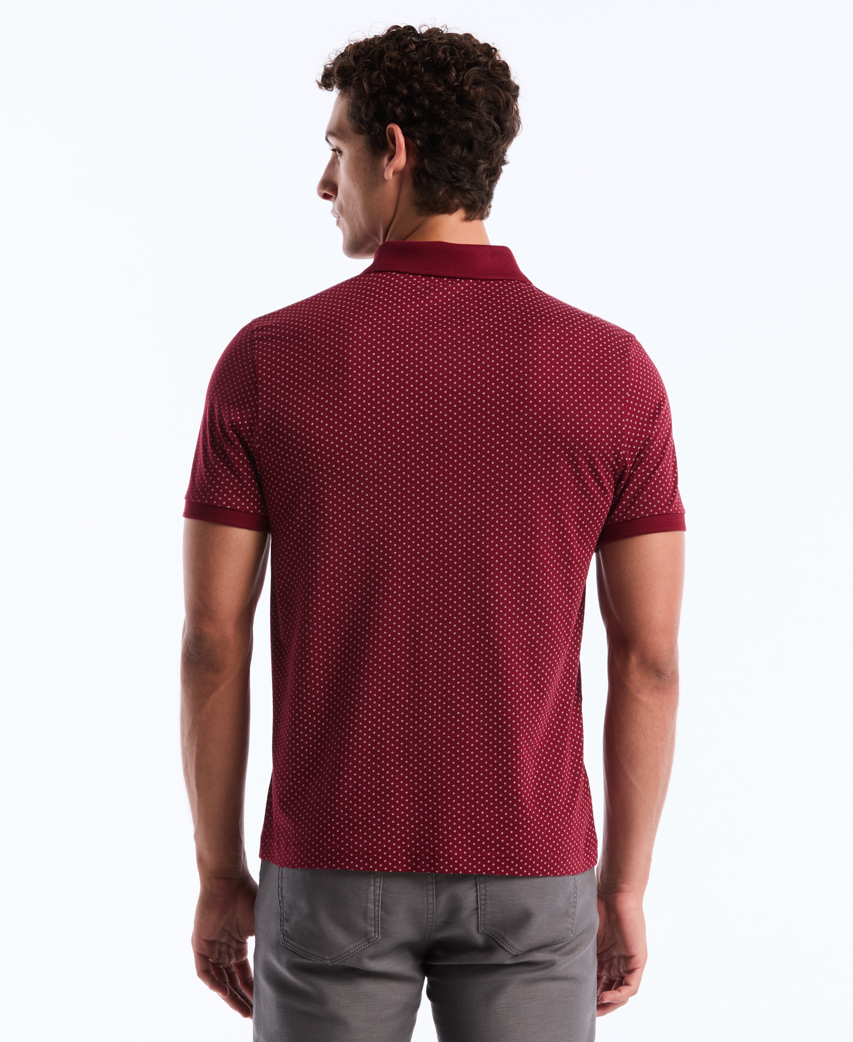 All-Over Diamond Ditsy Print Polo