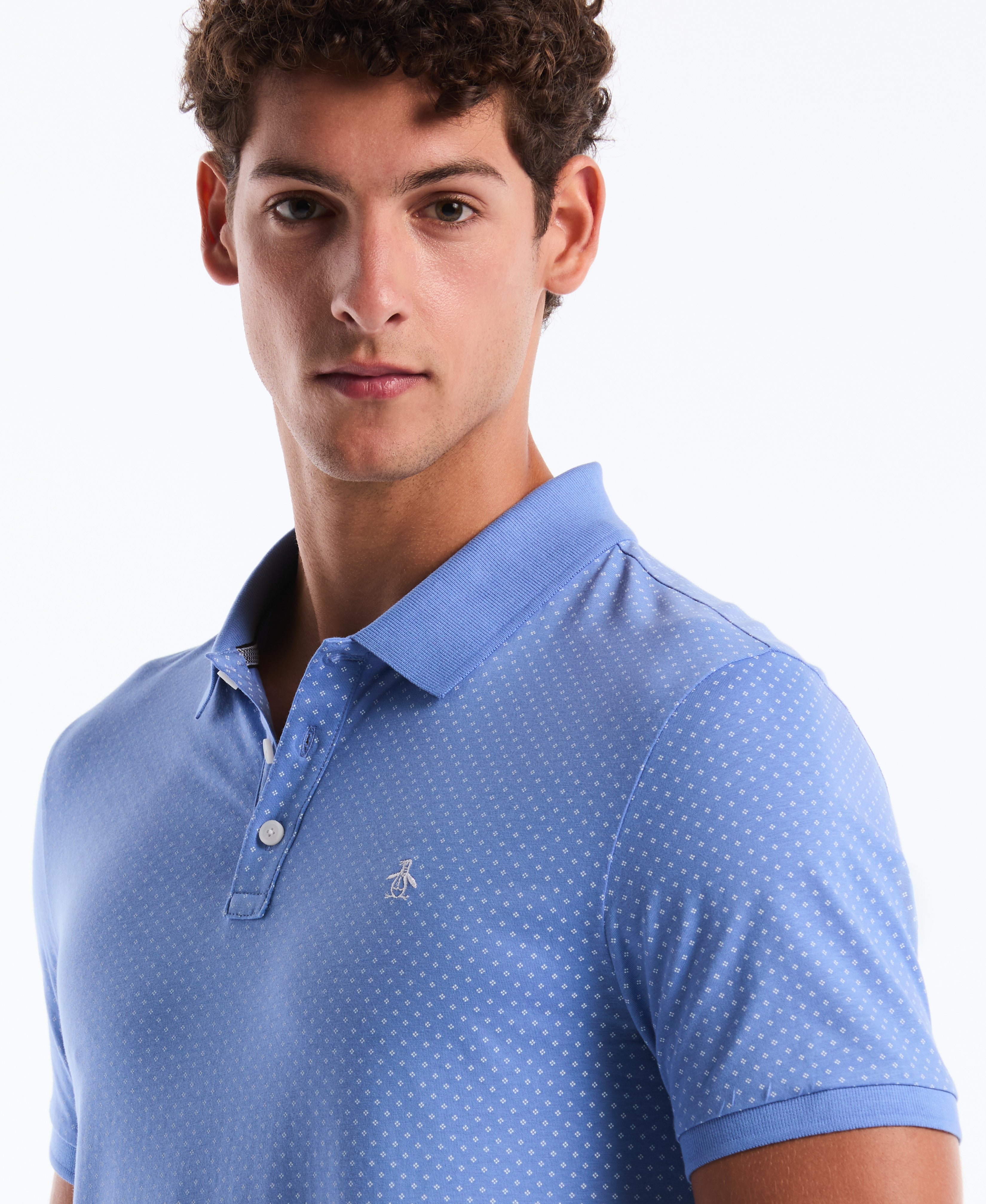 All-Over Diamond Ditsy Print Polo