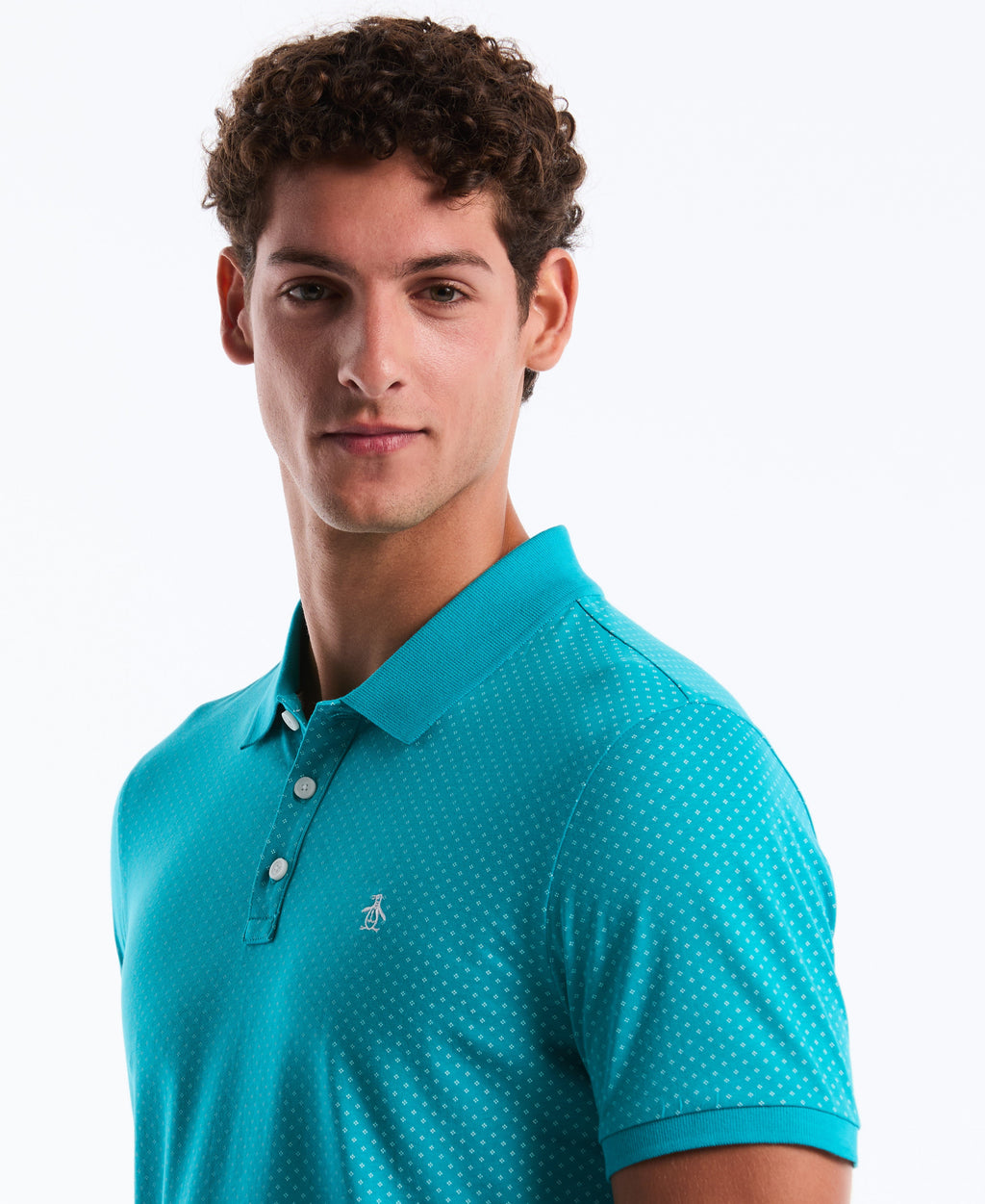 All-Over Diamond Ditsy Print Polo