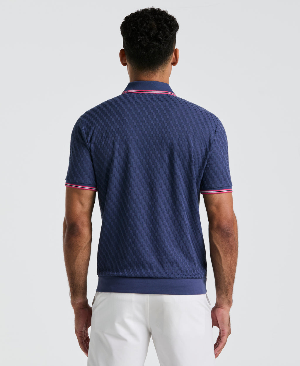 All-Over Jacquard Johnny Collar Polo