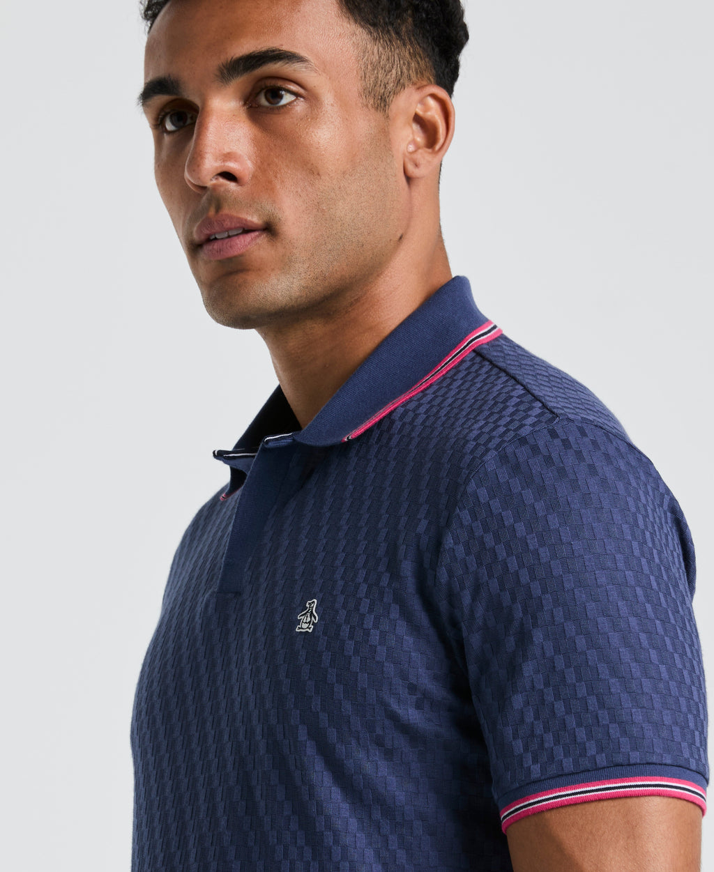 All-Over Jacquard Johnny Collar Polo