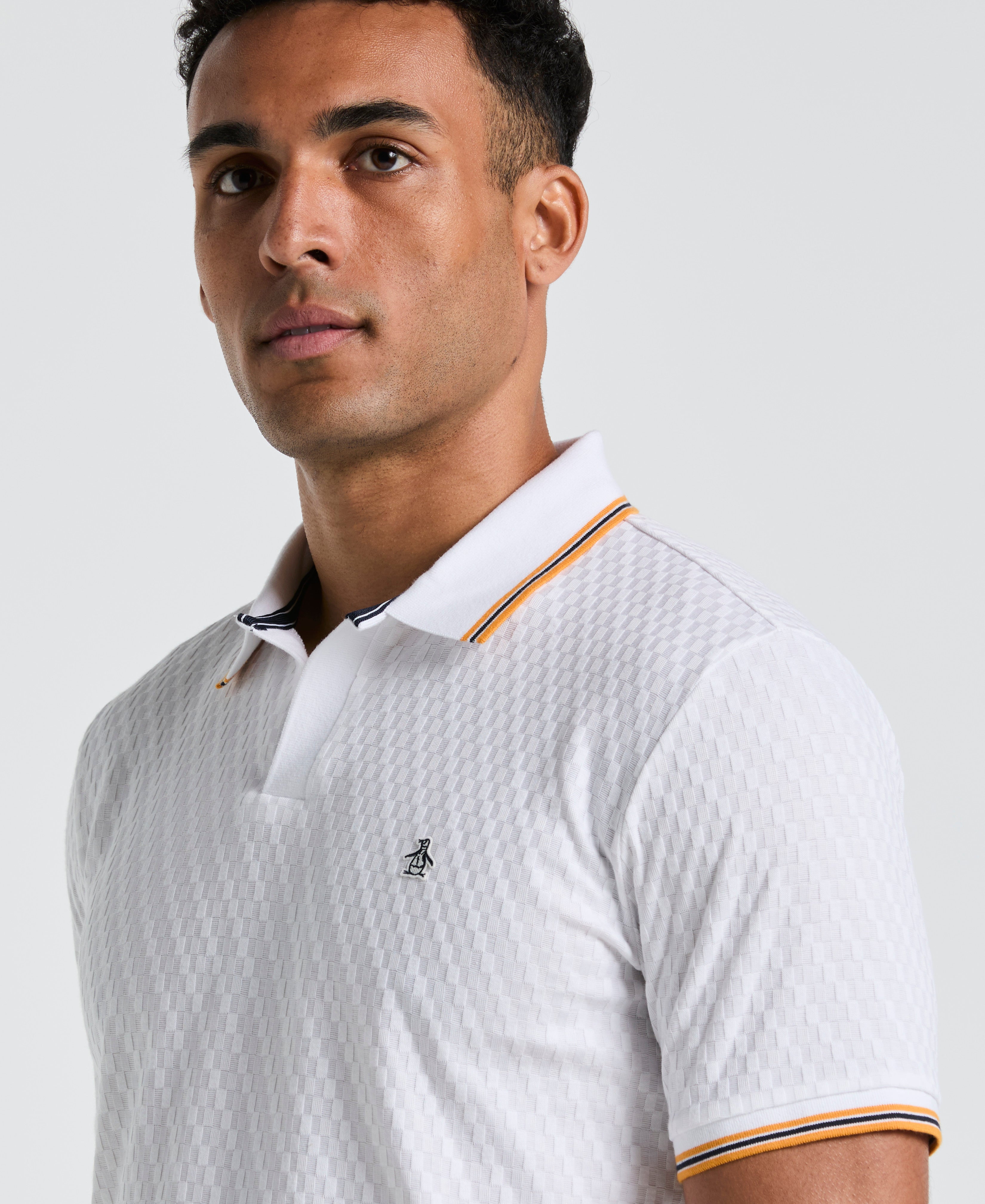 All-Over Jacquard Johnny Collar Polo