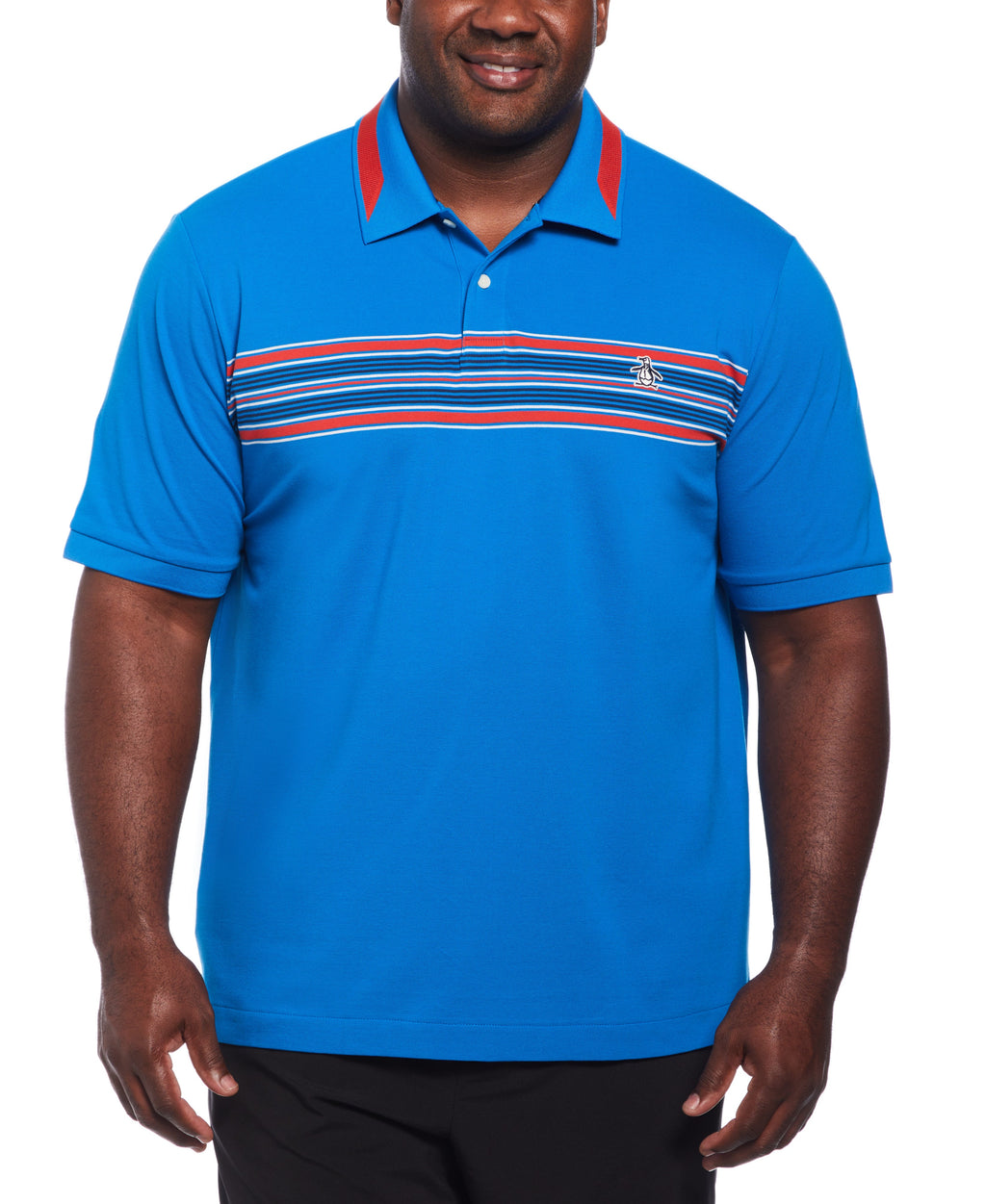 Big and Tall Micro Pique Chest Stripe Polo