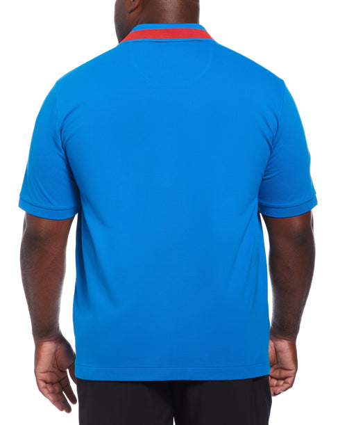 Big and Tall Micro Pique Chest Stripe Polo