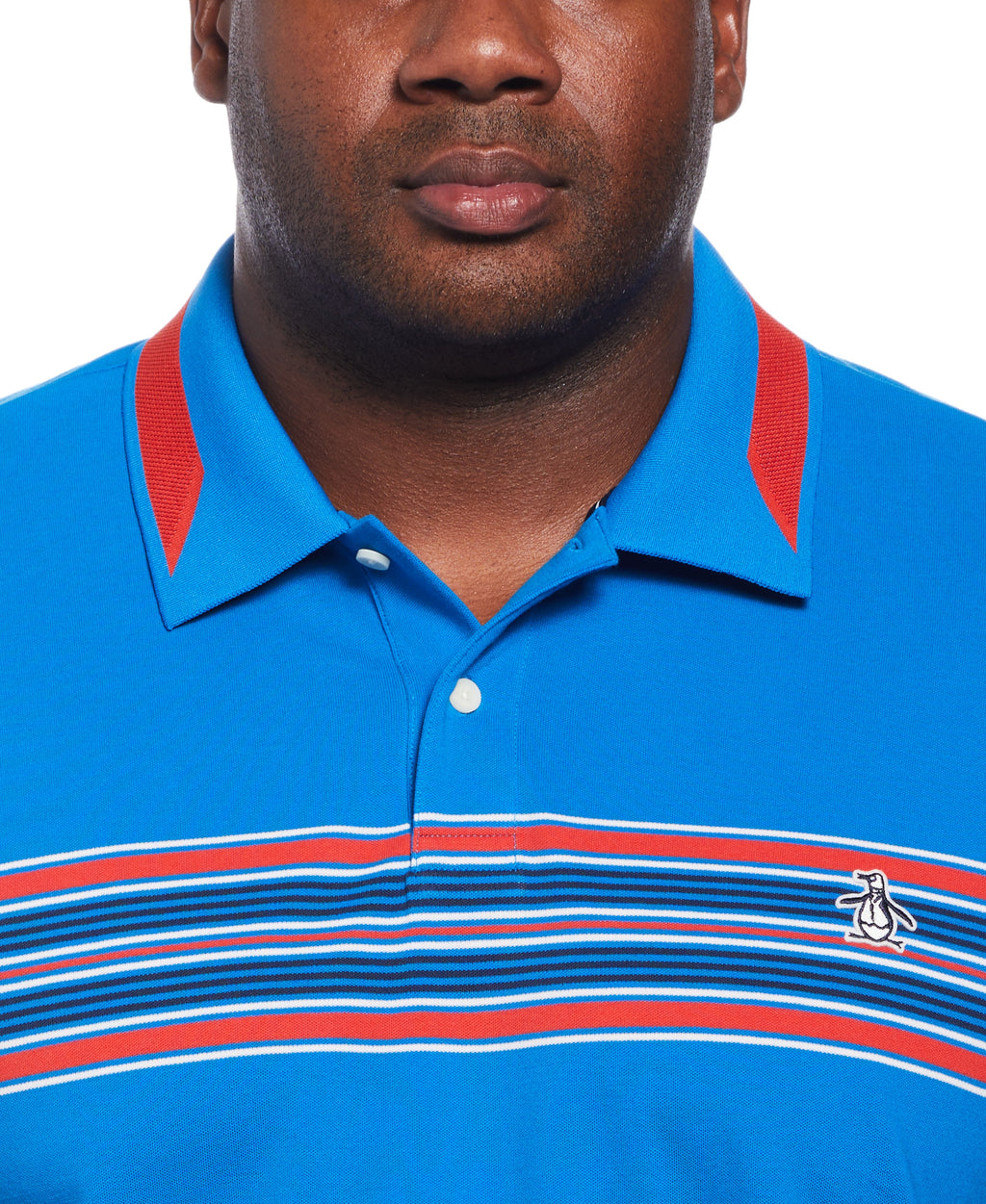 Big and Tall Micro Pique Chest Stripe Polo