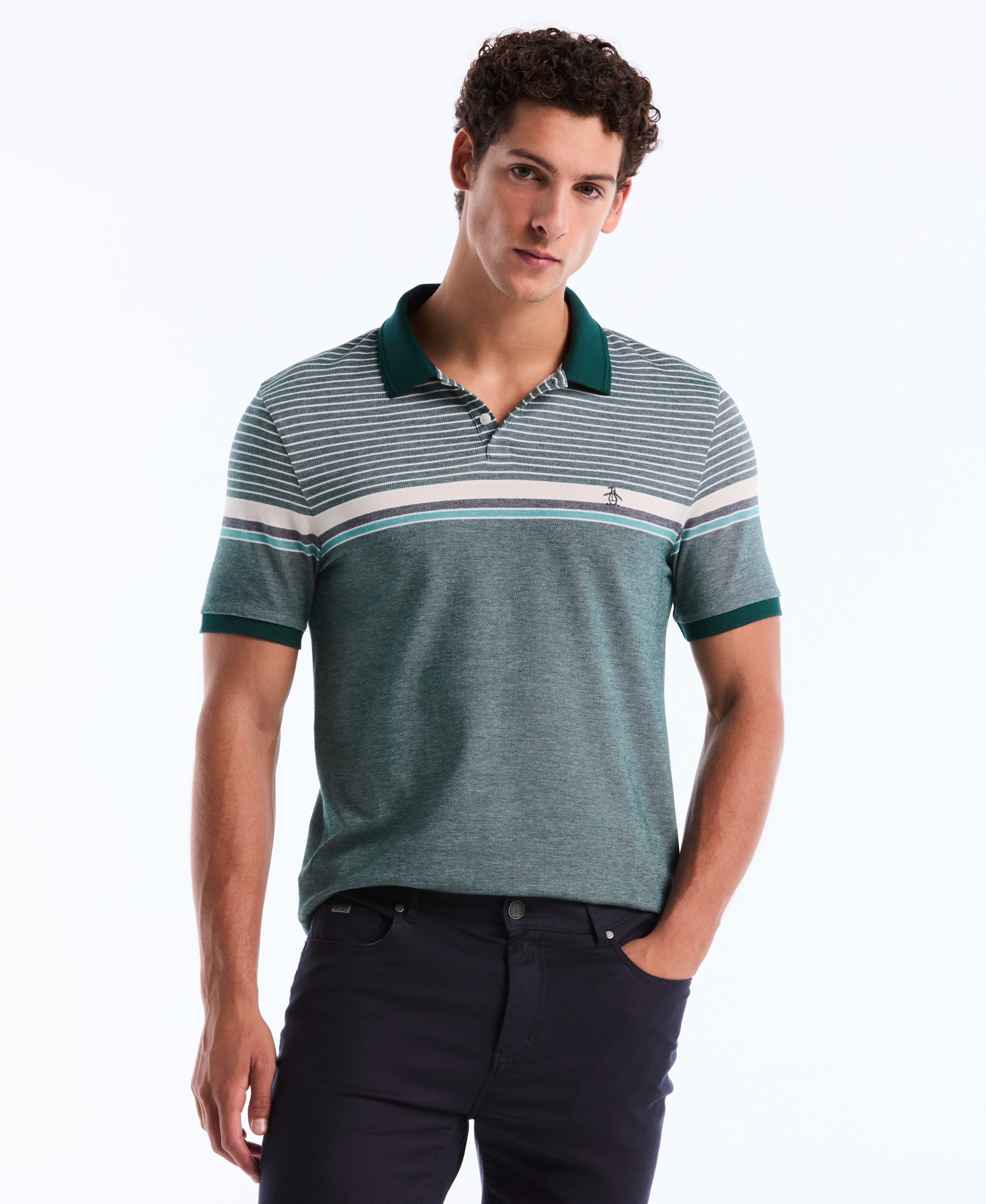 Birdseye Chest Stripe Polo