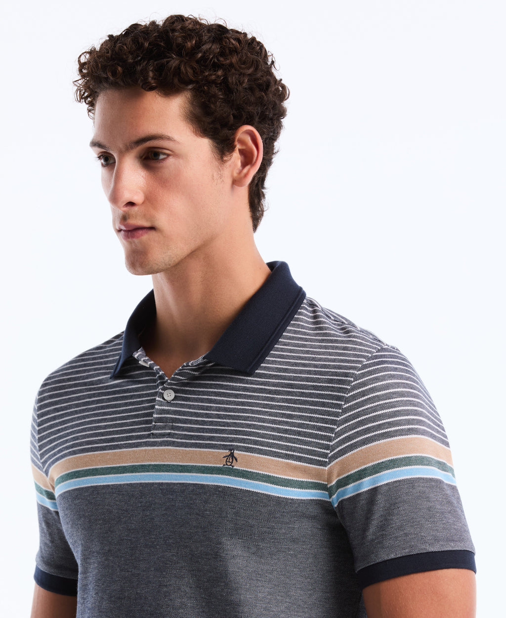 Birdseye Chest Stripe Polo
