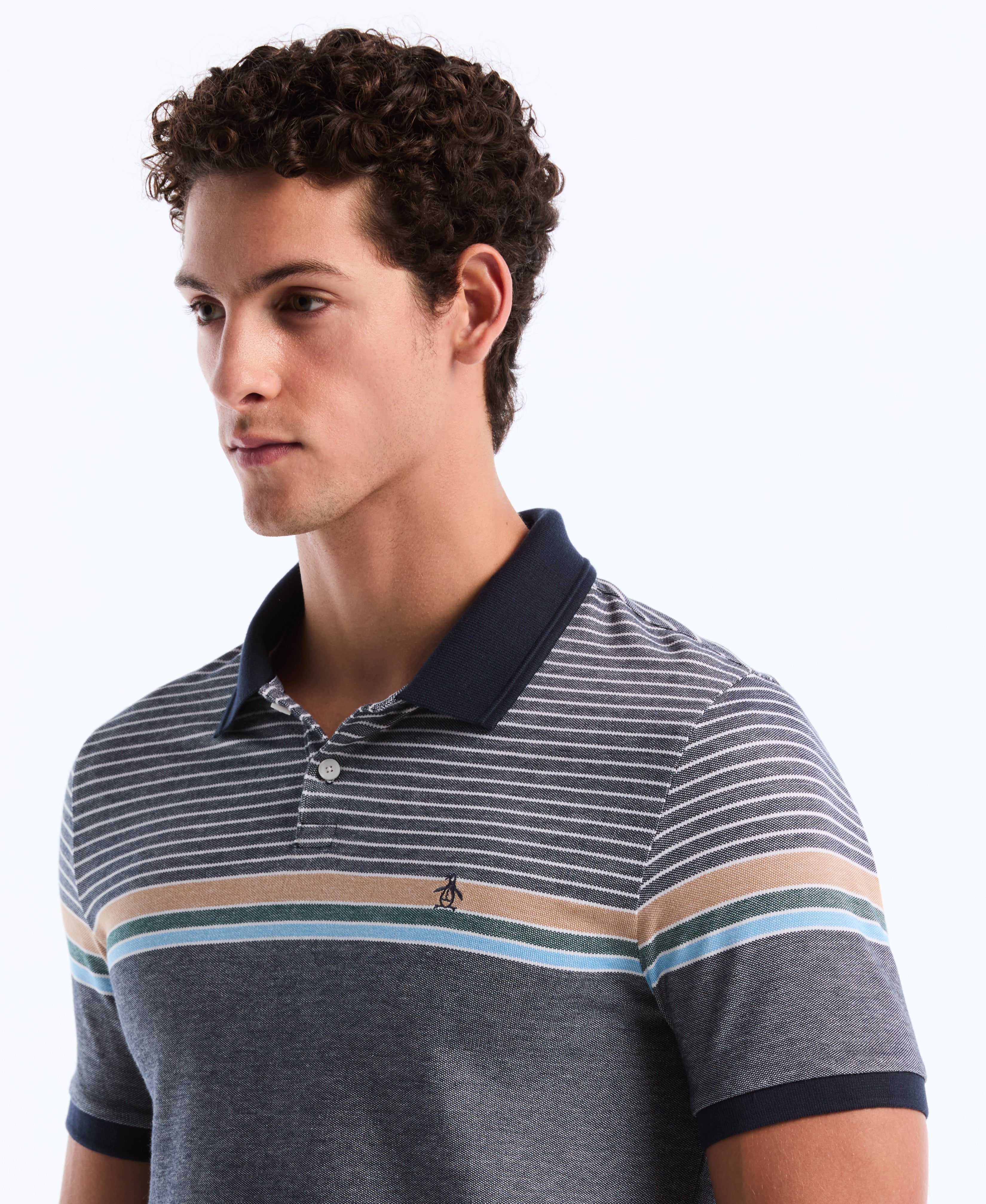 Birdseye Chest Stripe Polo