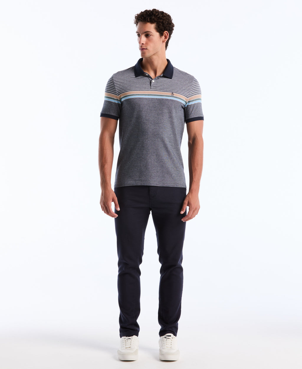 Birdseye Chest Stripe Polo