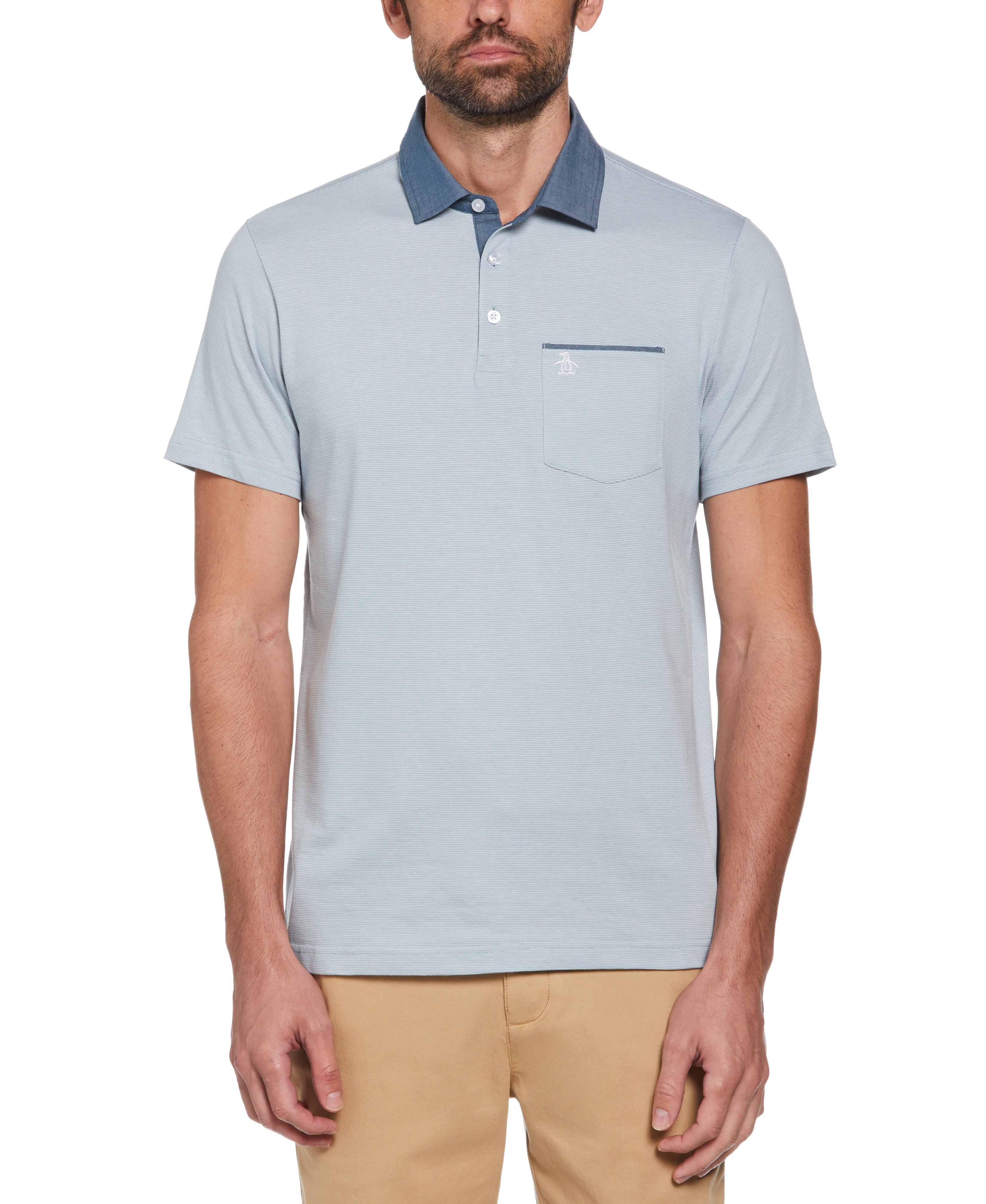 Chambray Stripe Polo