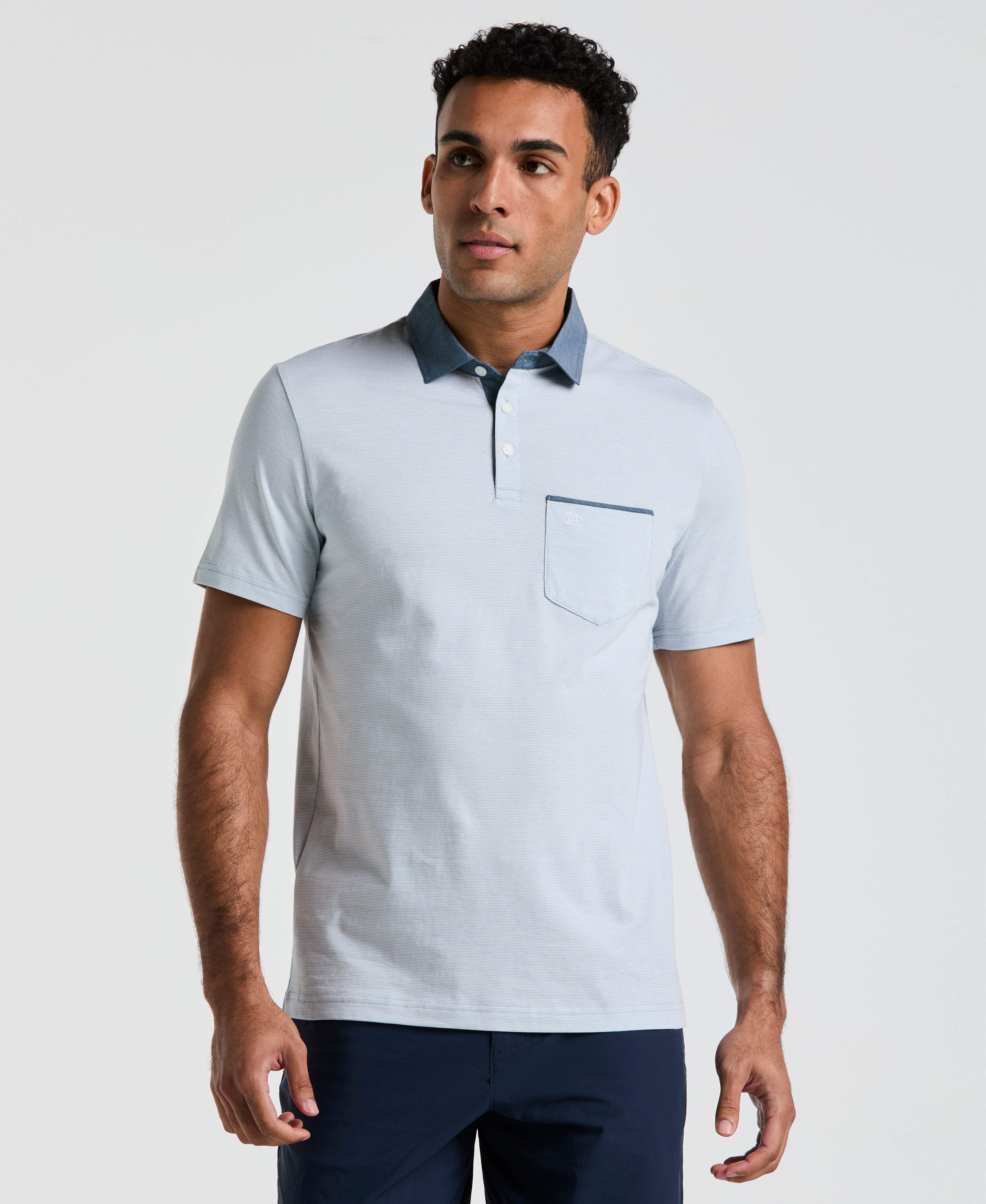 Chambray Stripe Polo