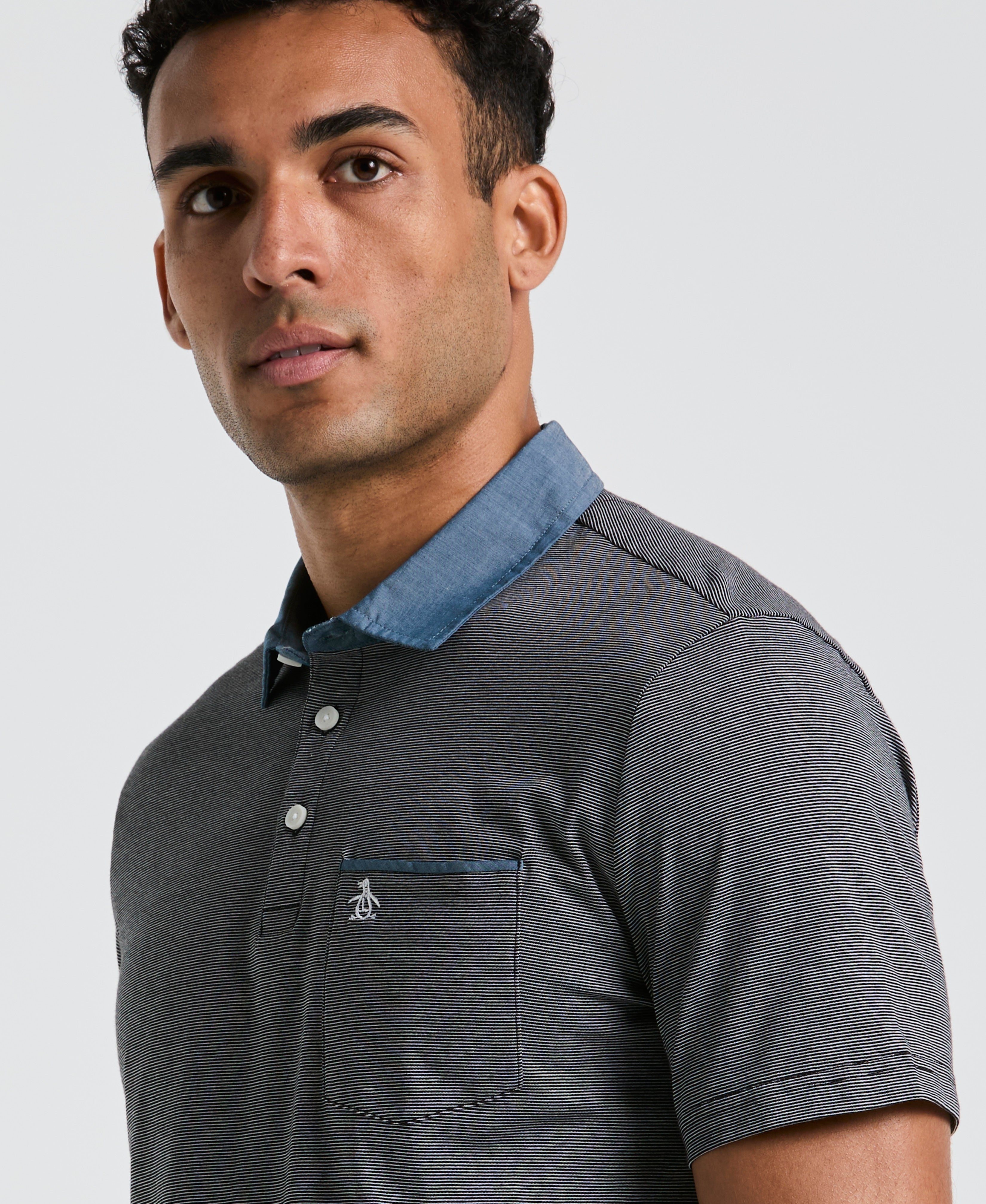 Chambray Stripe Polo
