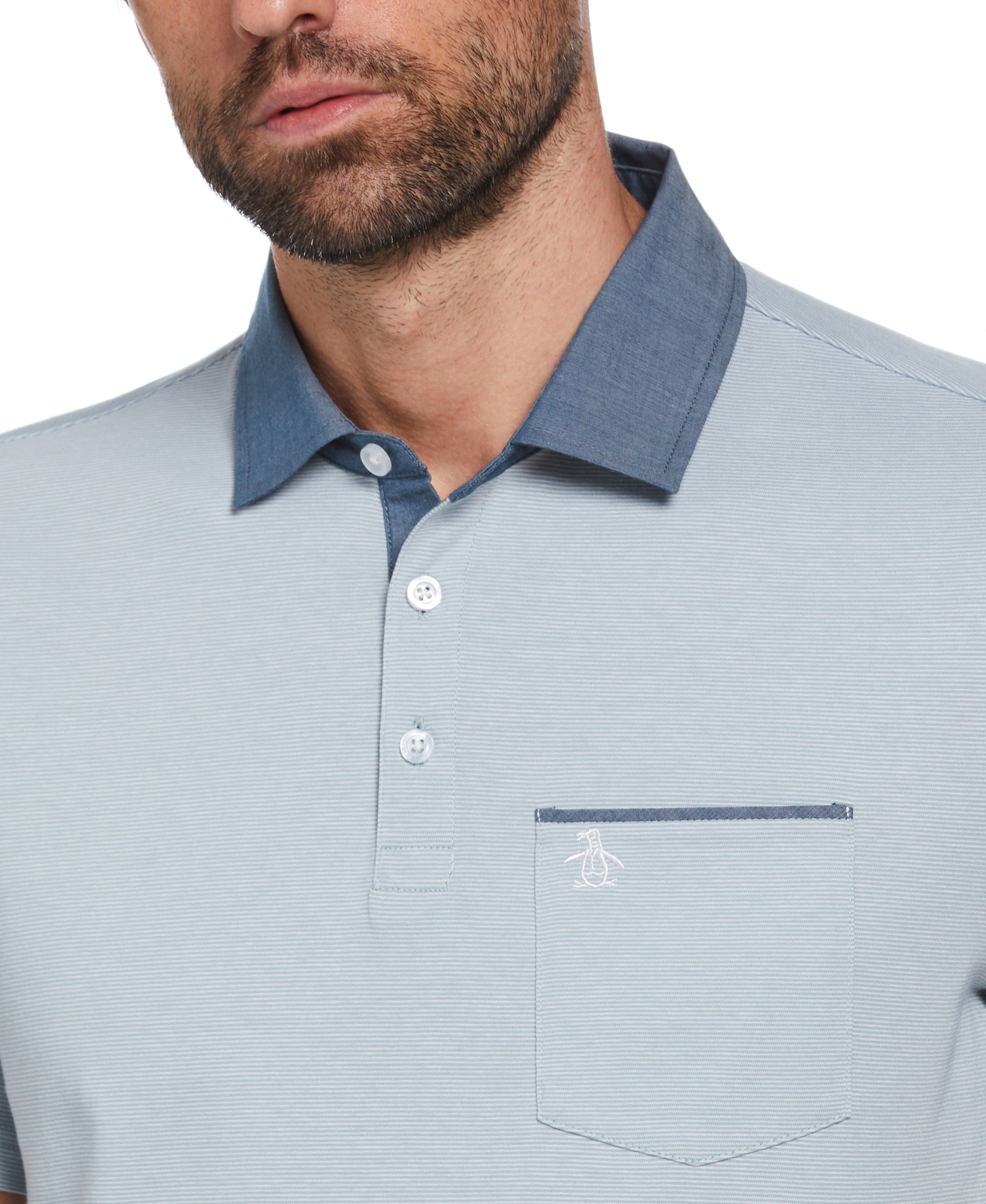 Chambray Stripe Polo