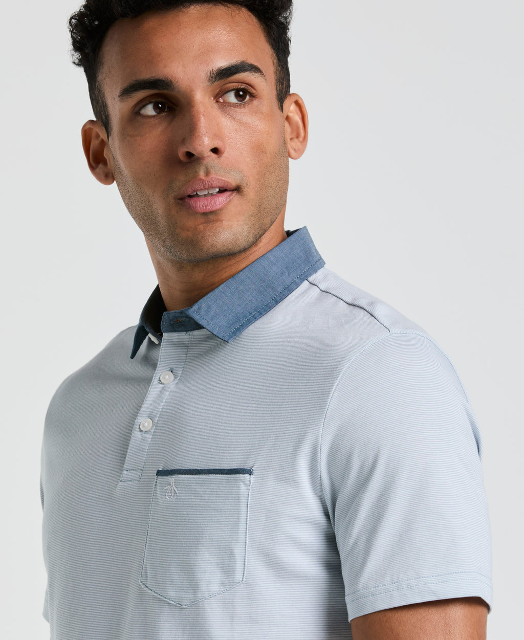 Chambray Stripe Polo