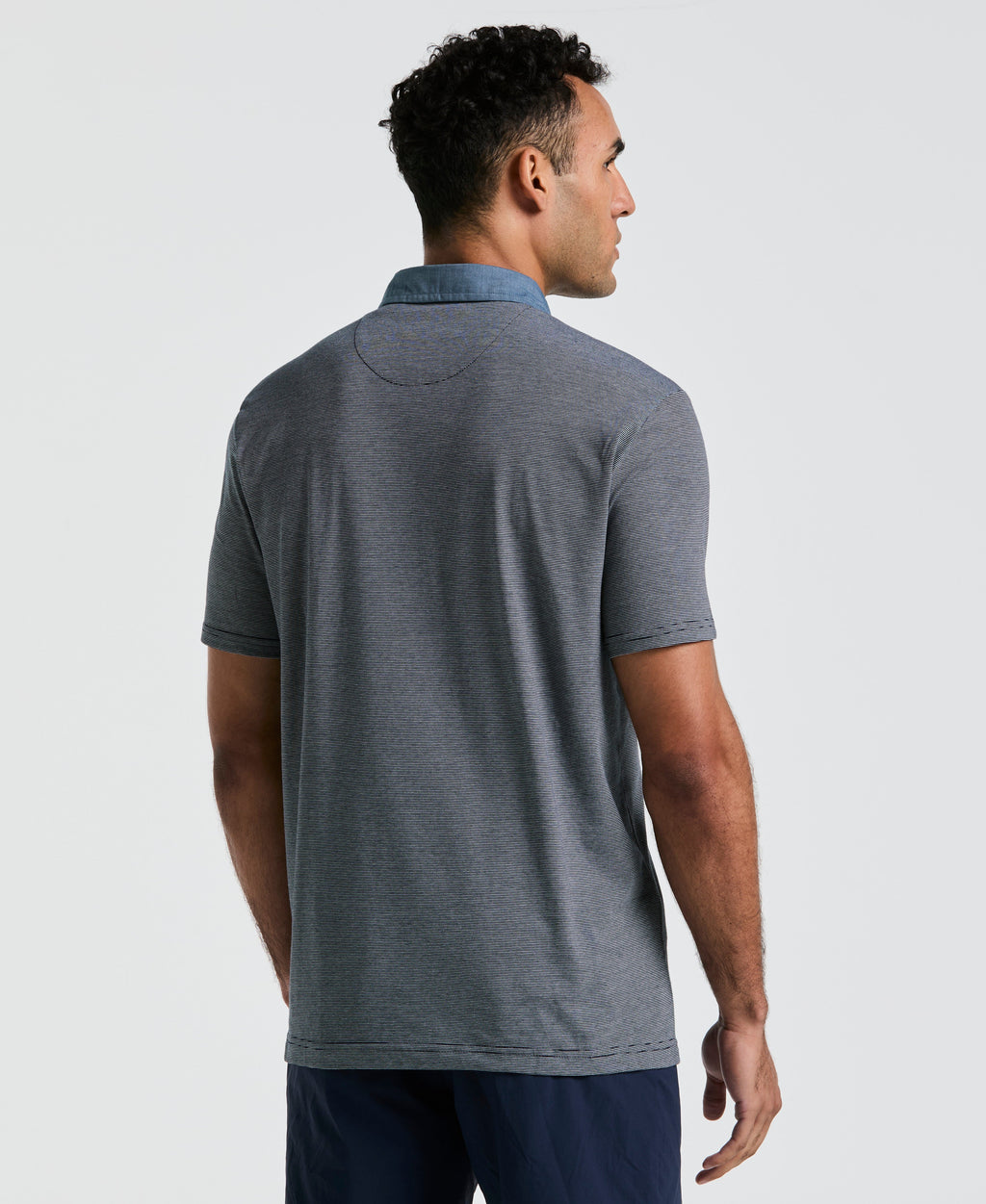 Chambray Stripe Polo