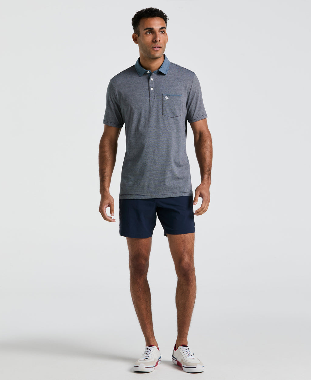 Chambray Stripe Polo