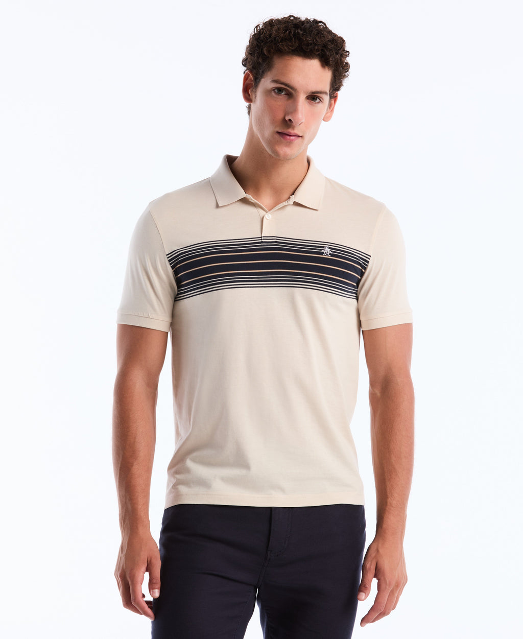 Chest Stripe Jersey Polo