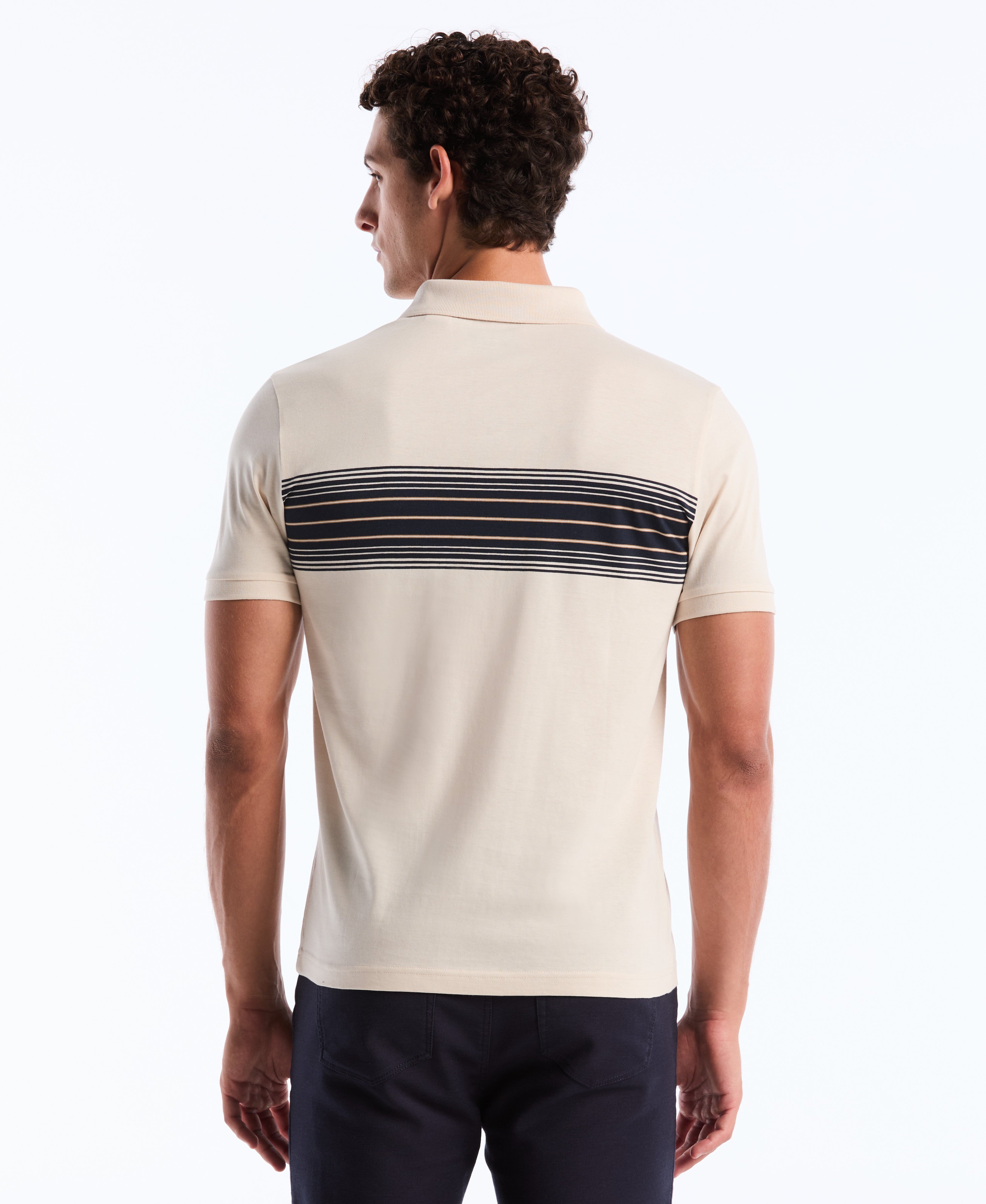 Chest Stripe Jersey Polo