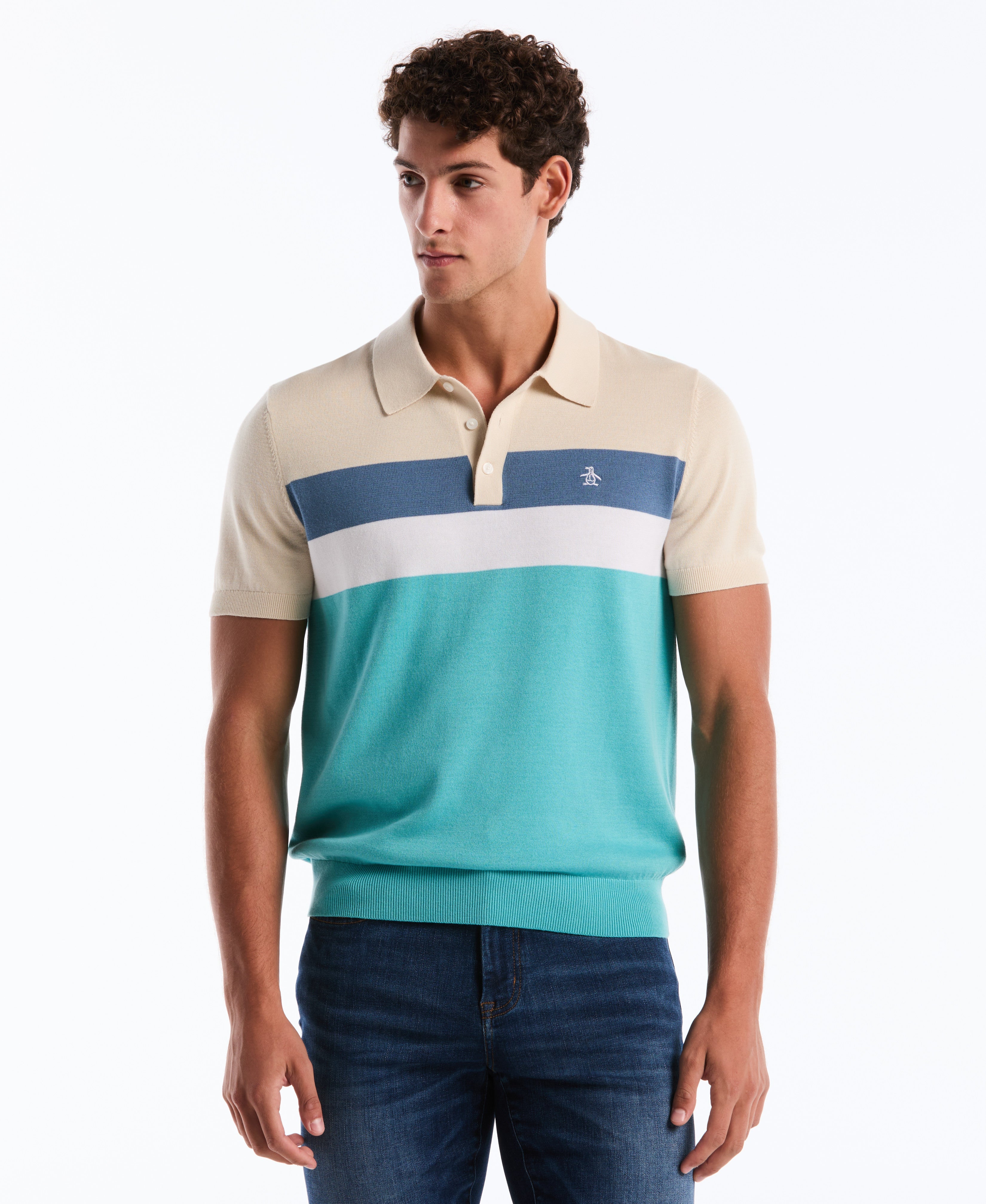Chest Stripe Sweater Polo