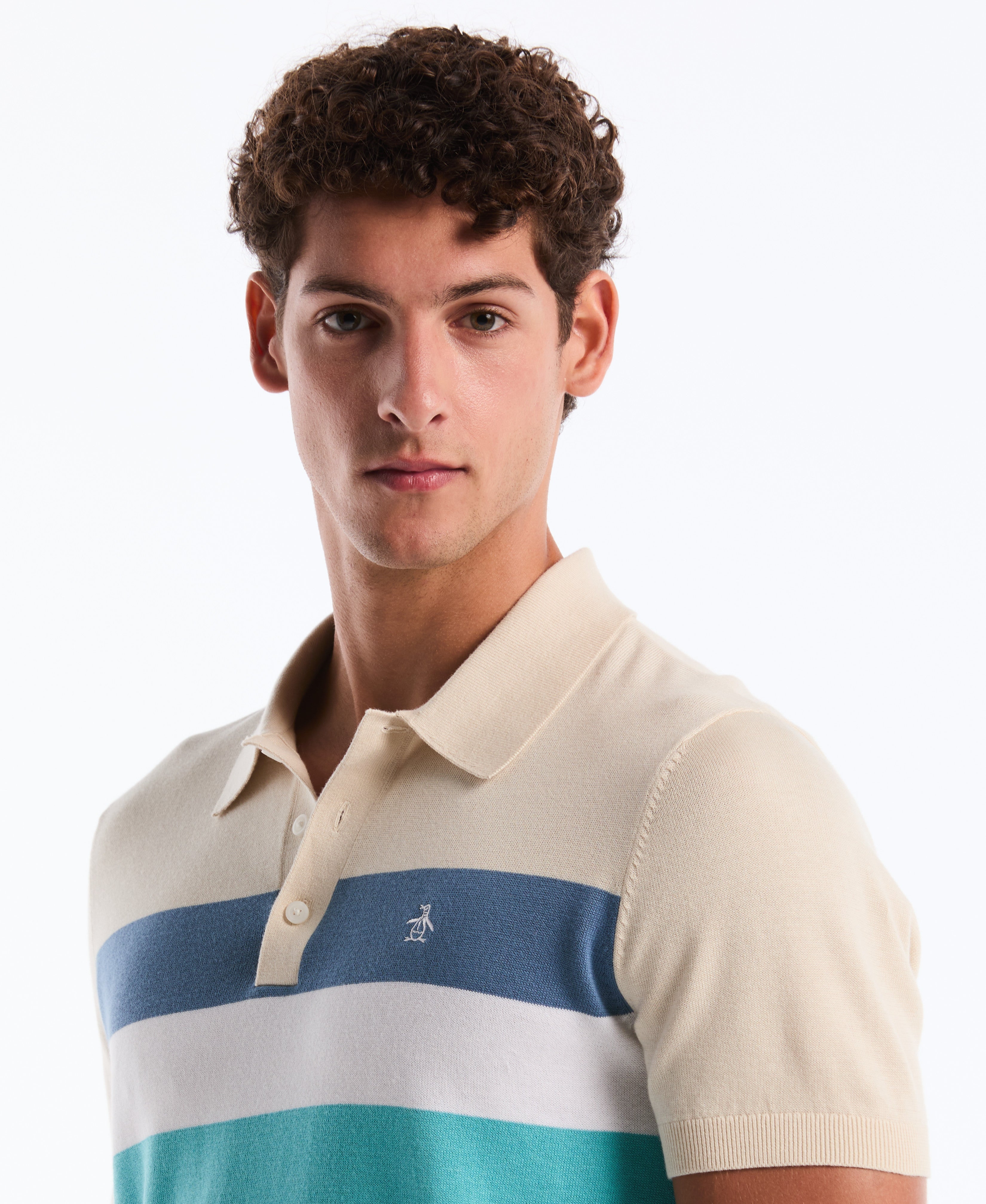Chest Stripe Sweater Polo