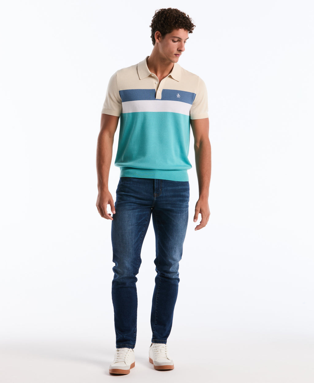 Chest Stripe Sweater Polo