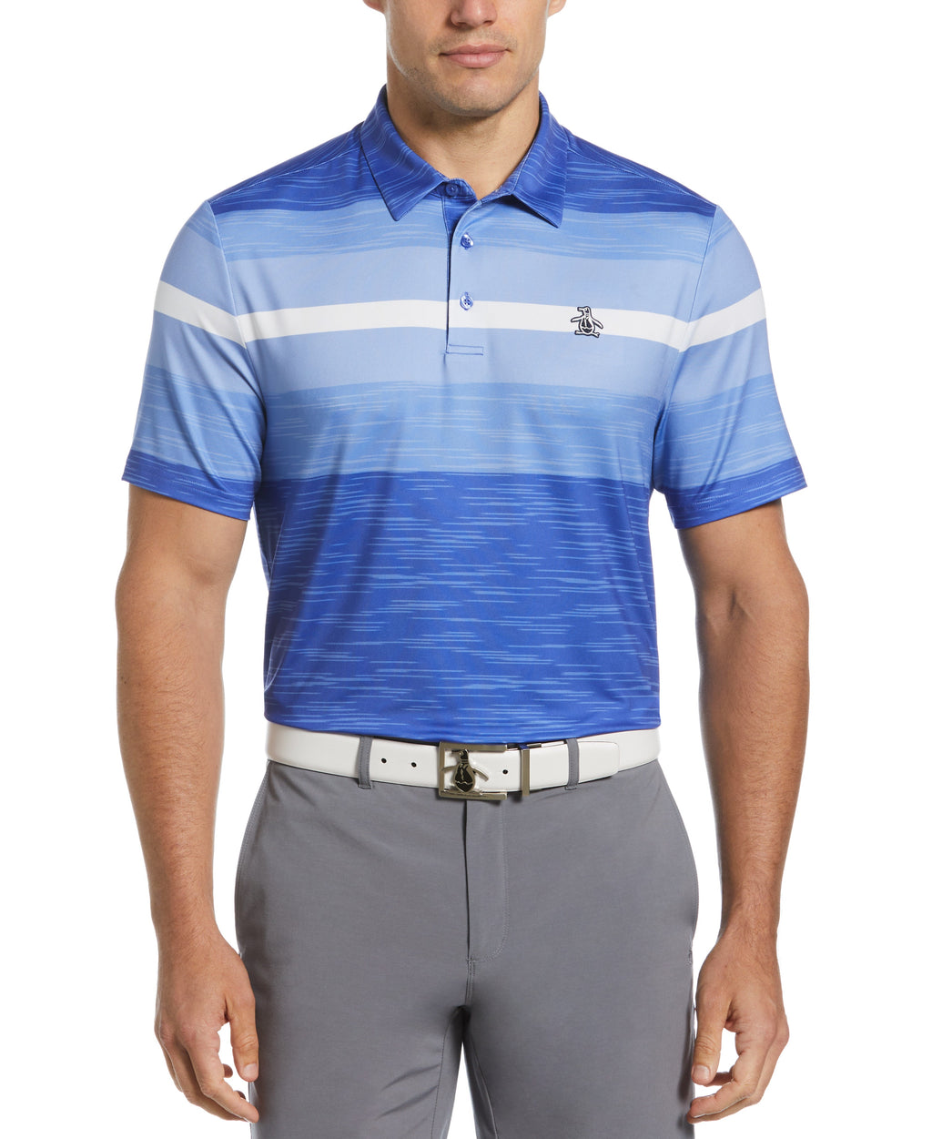 Color Block Marl Stripe Golf Polo