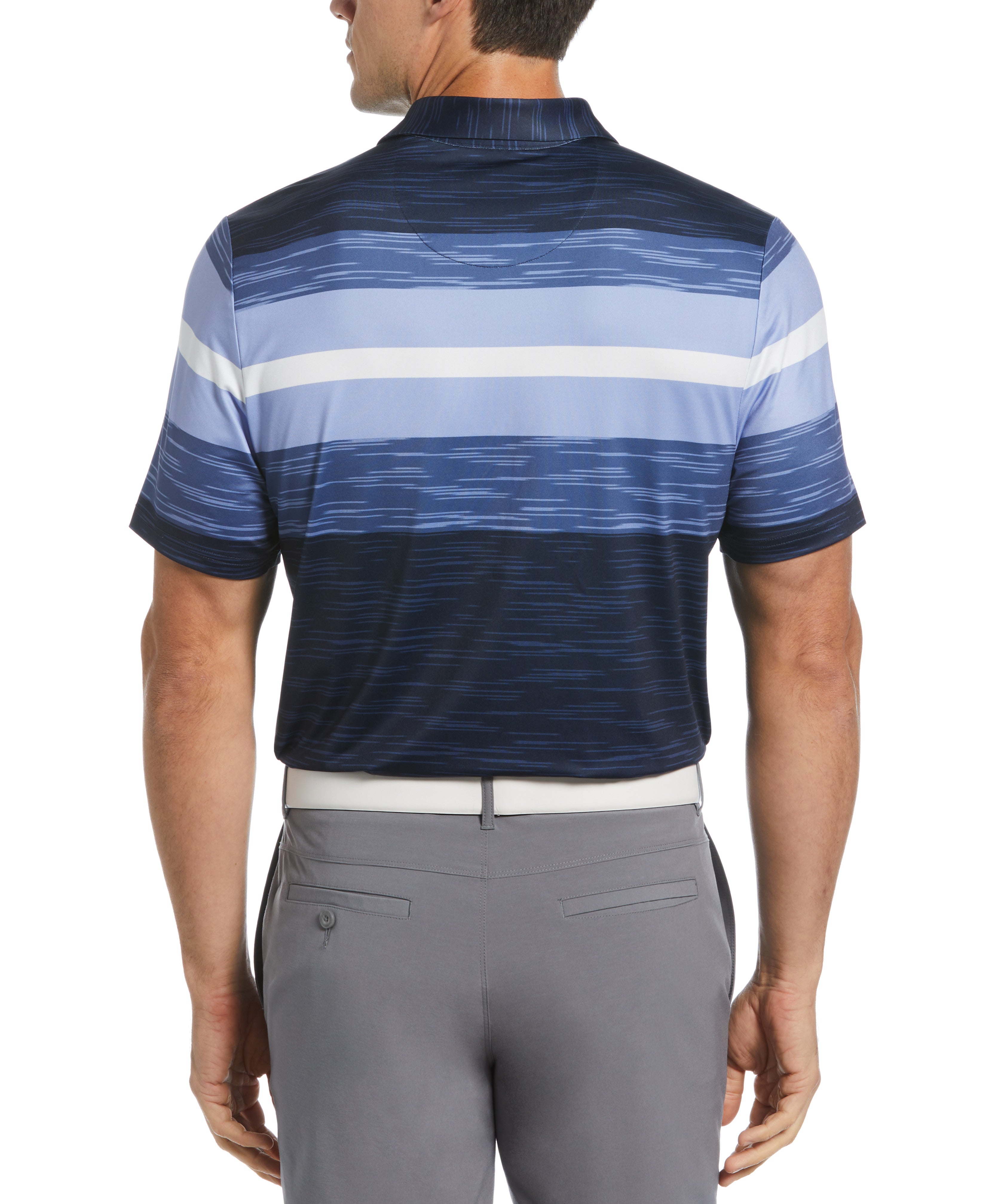 Color Block Marl Stripe Golf Polo