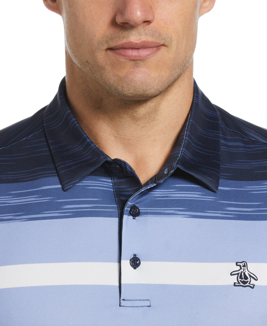 Color Block Marl Stripe Golf Polo