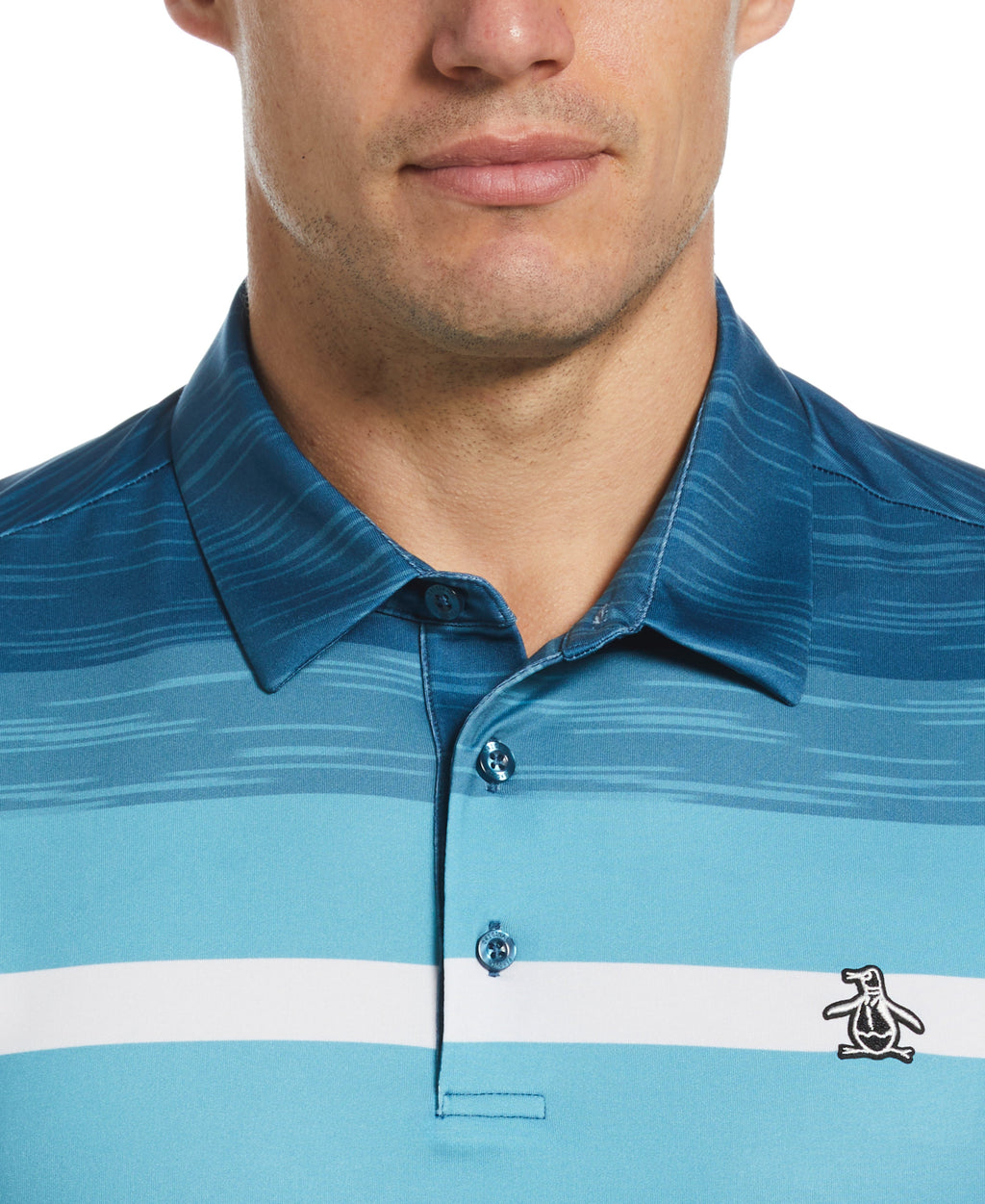 Color Block Marl Stripe Golf Polo