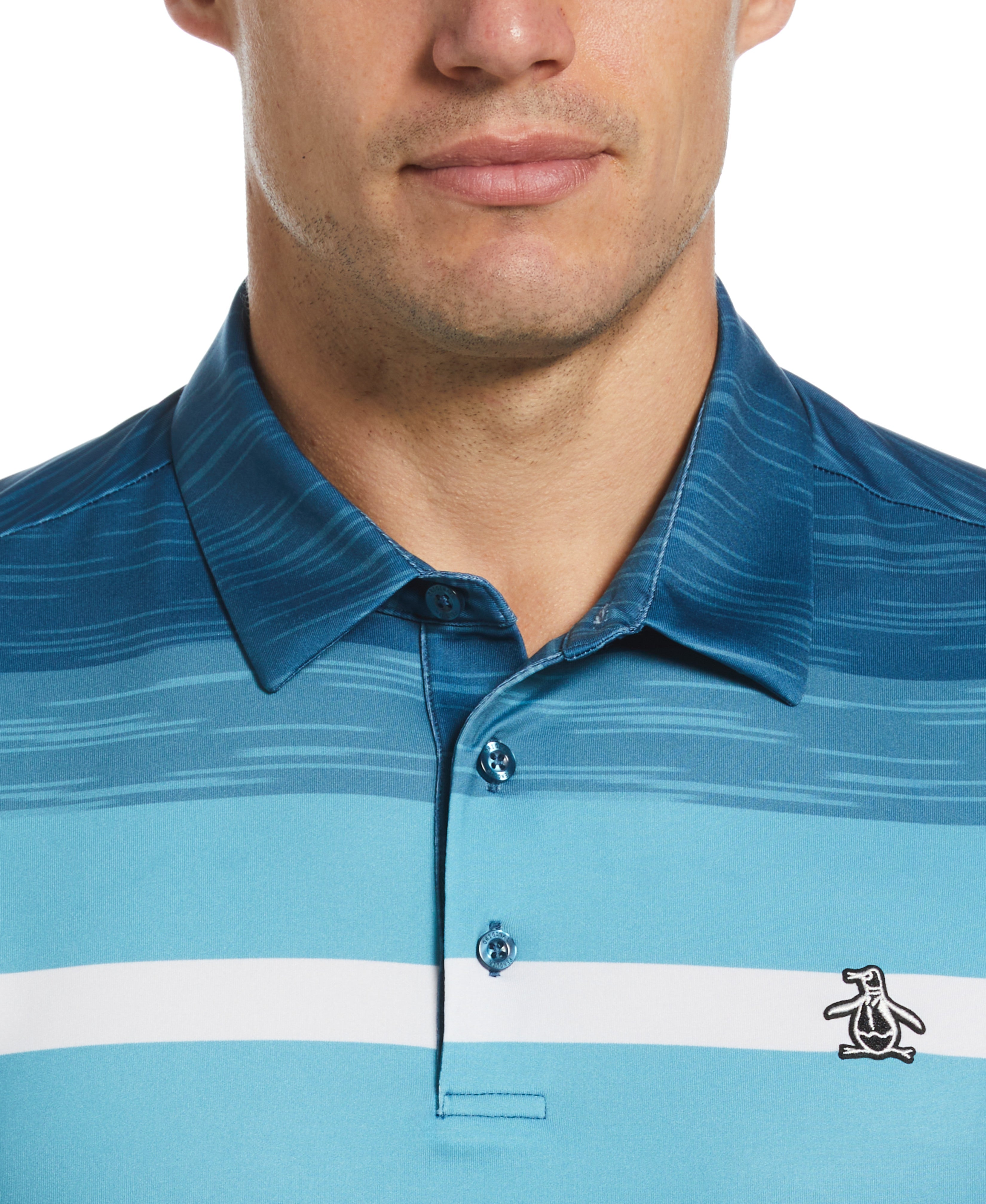 Color Block Marl Stripe Golf Polo