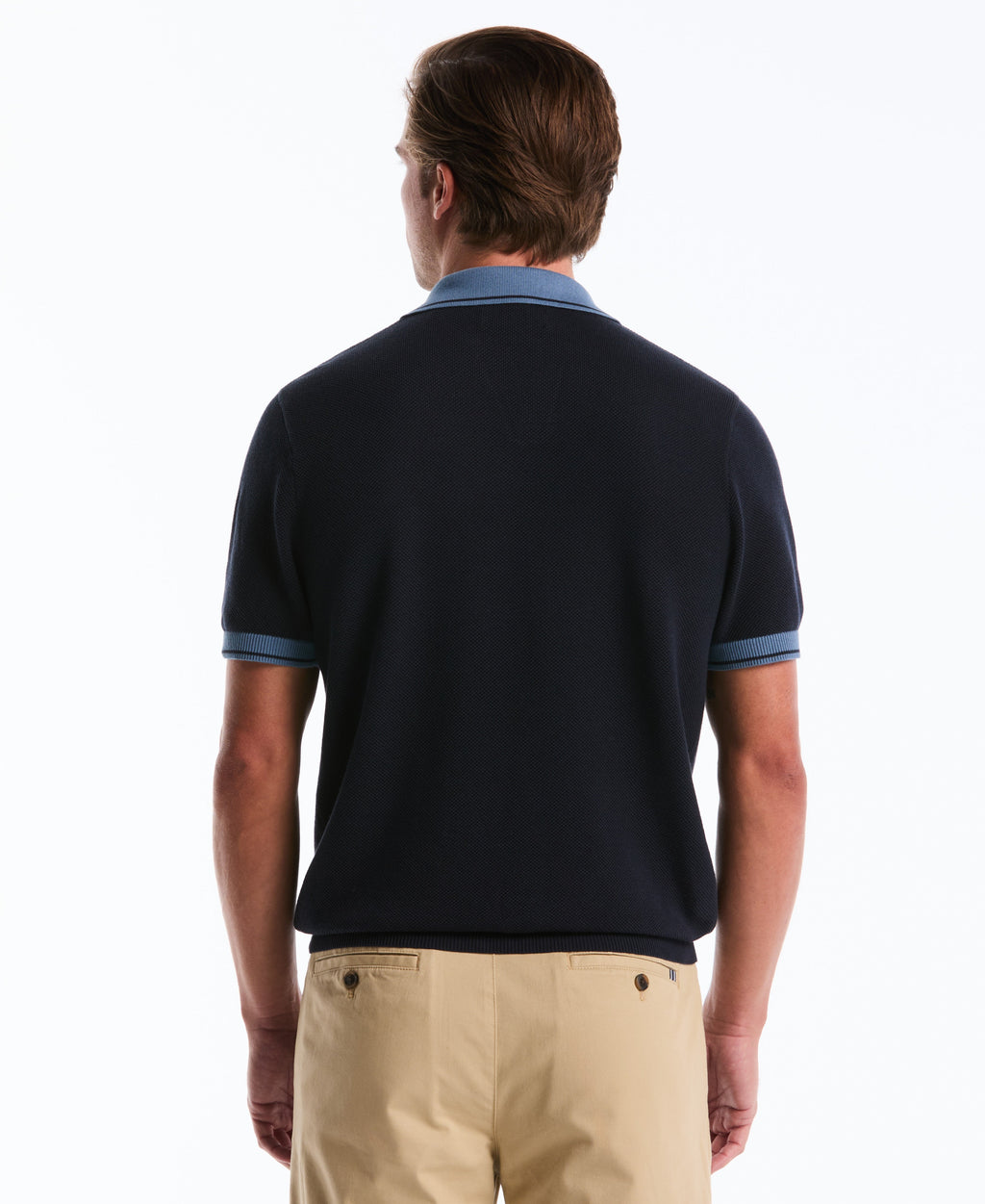 Cotton Honeycomb Sweater Polo