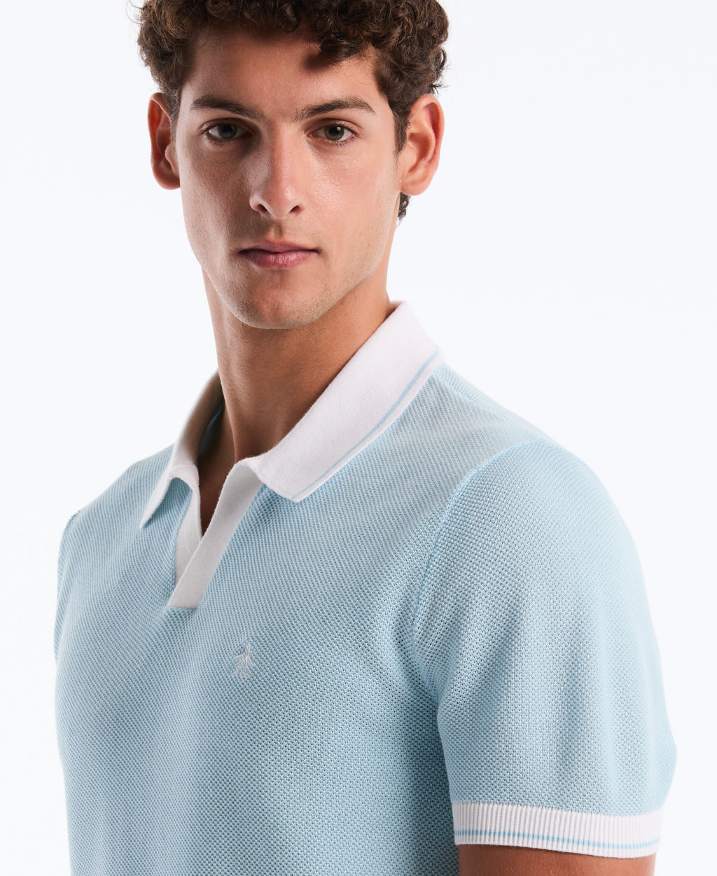 Cotton Honeycomb Sweater Polo