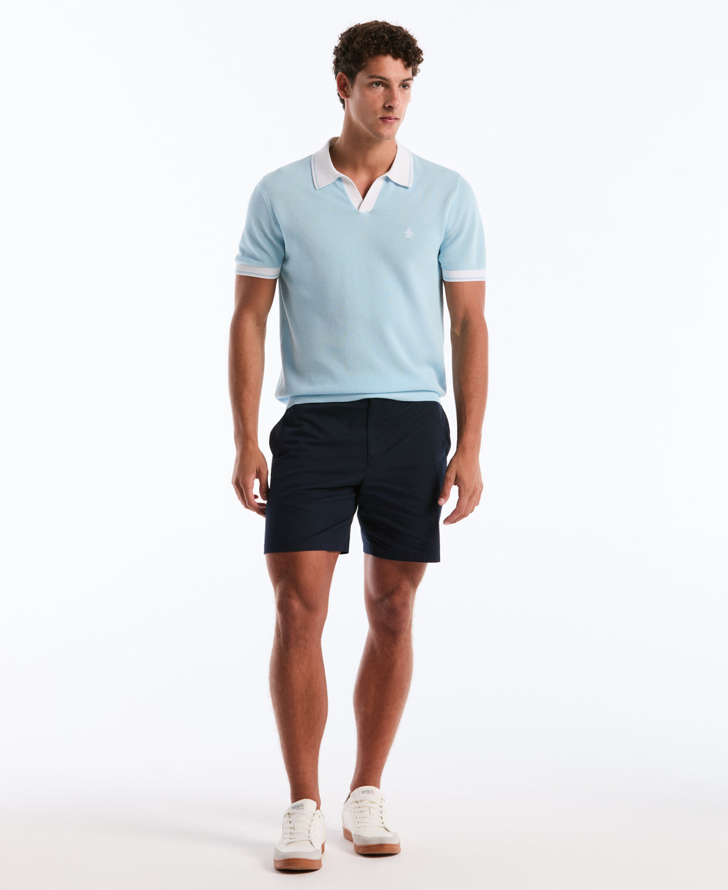 Cotton Honeycomb Sweater Polo