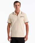 Cotton Rib Open Collar Polo