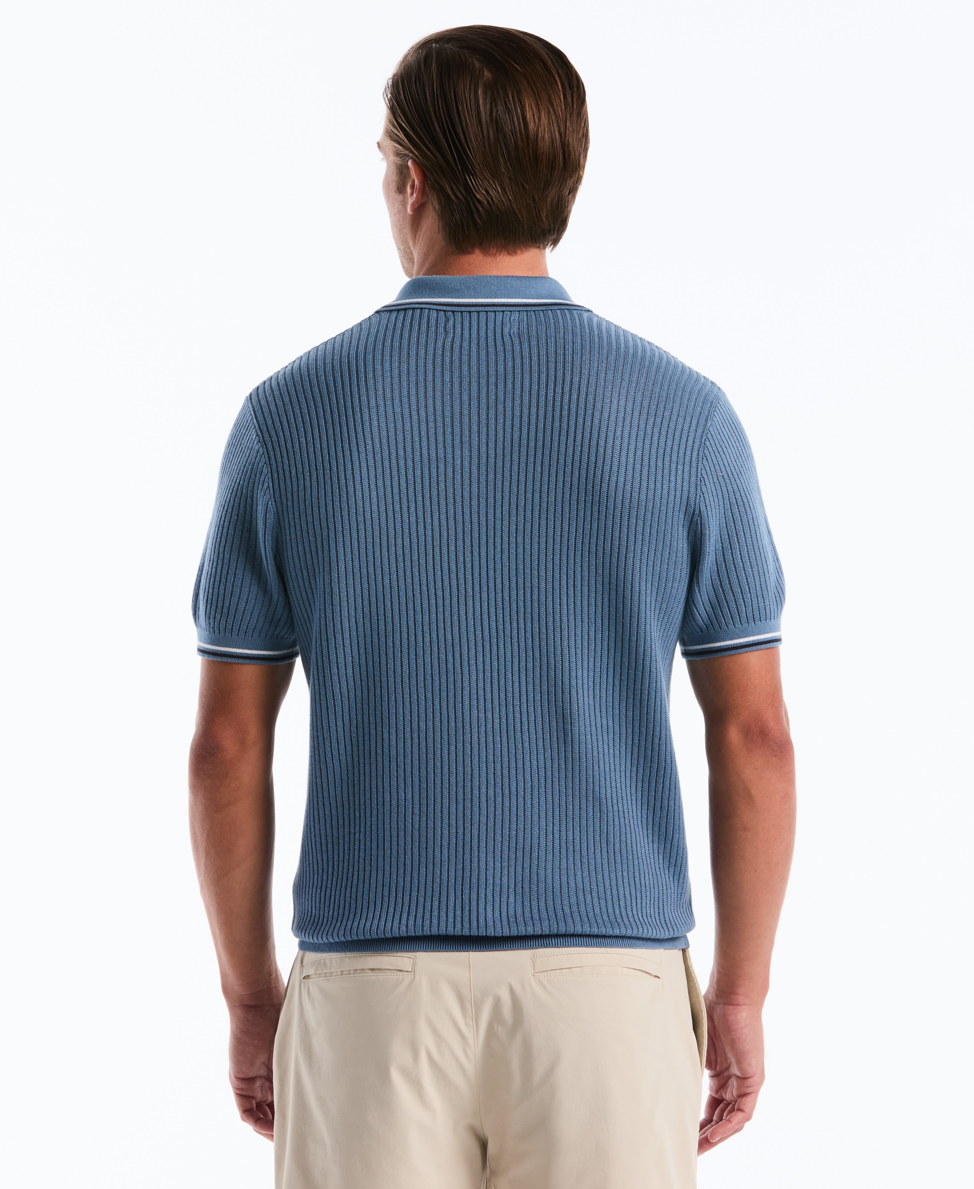 Cotton Ribbed Johnny Sweater Polo