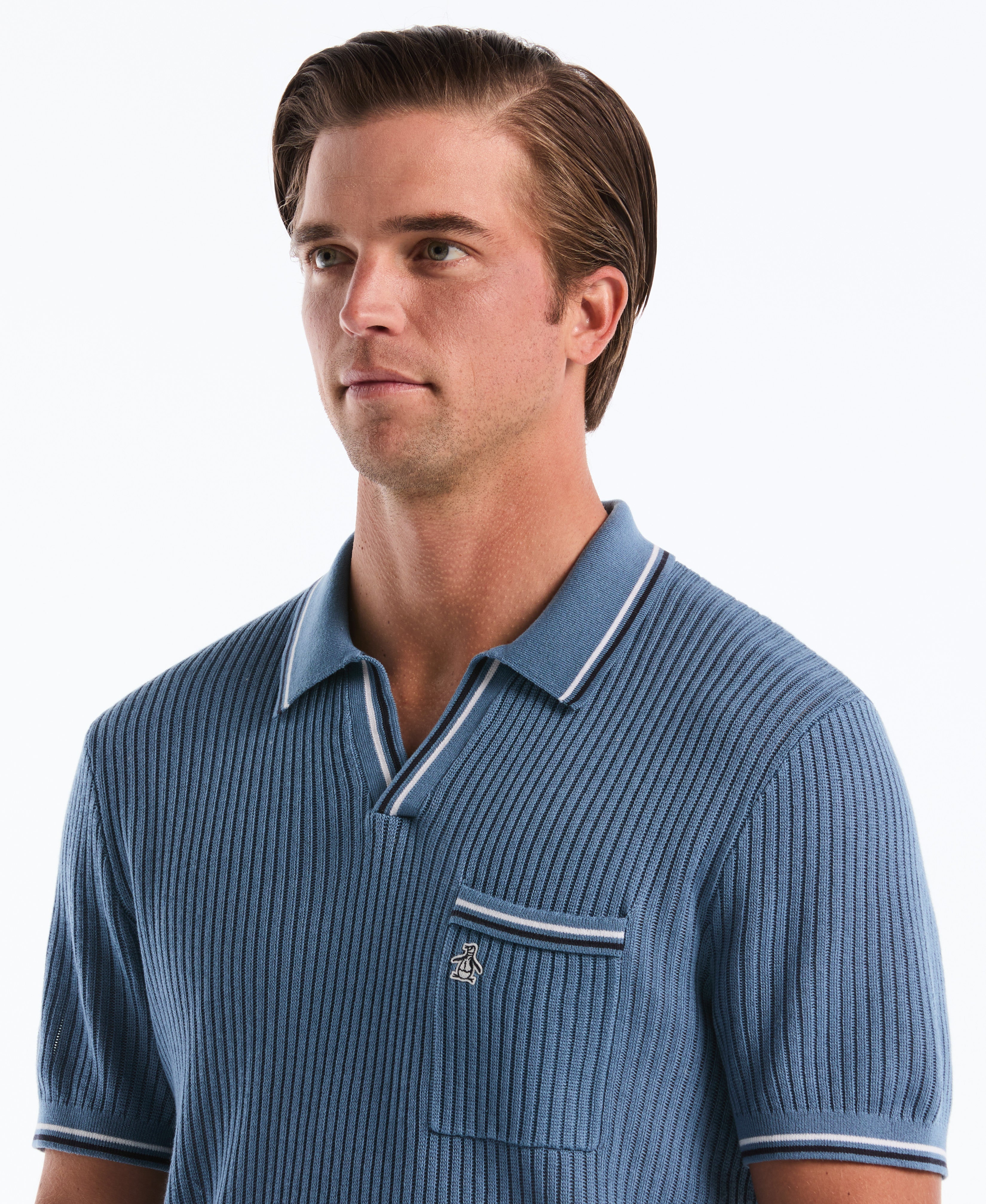 Cotton Ribbed Johnny Sweater Polo